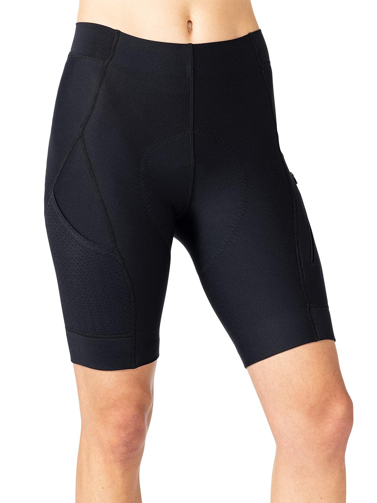 Women's Terry Bike Shorts with Padded Chamois - Breathable Compression Cycling Shorts with Pockets for Road Biking & Touring | Perfect for Long-Distance Rides, Spin Classes & Outdoor Adventures