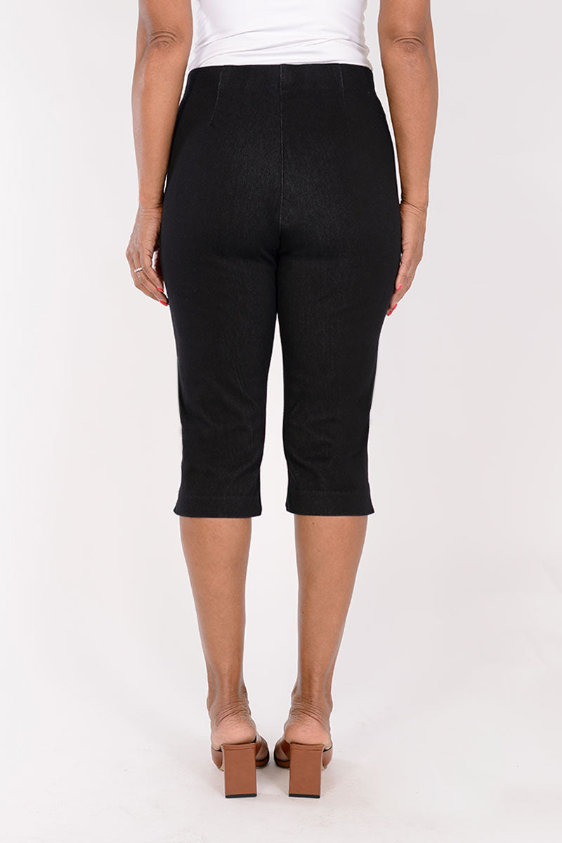 Holland Ave Julia High Waist Denim Pedal Pusher Capri Pants for Women - Casual Stretch Jeans for Summer, Travel & Everyday Wear