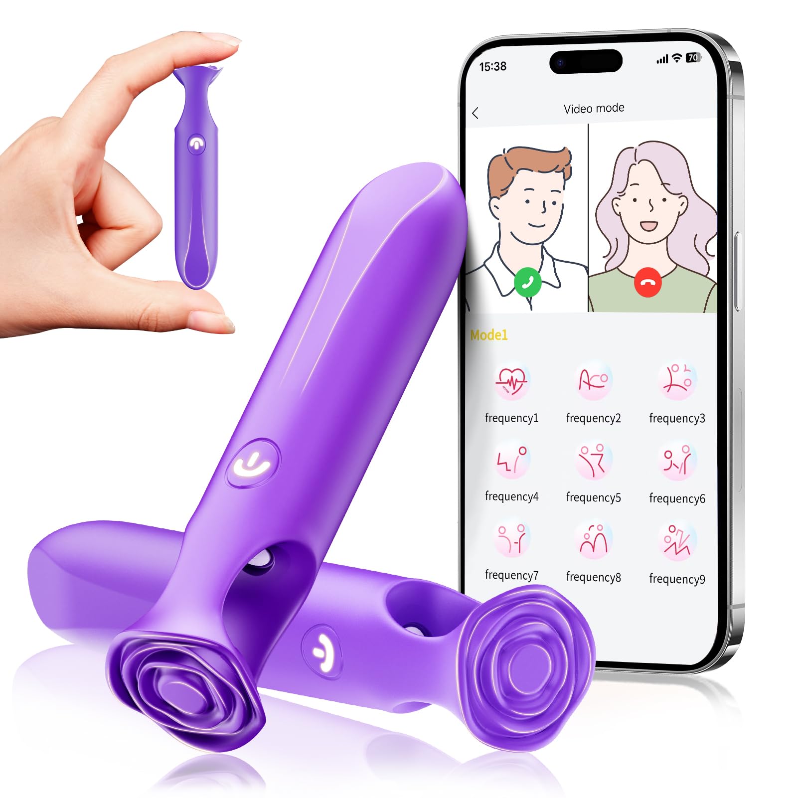 Mini Bullet Vibrator - Rechargeable App Controlled Long Distance Vibrator for Women, 9 Powerful Vibration Modes, Discreet G Spot Lipstick Design - Perfect for Travel, Couples Play & Solo Pleasure (Purple)