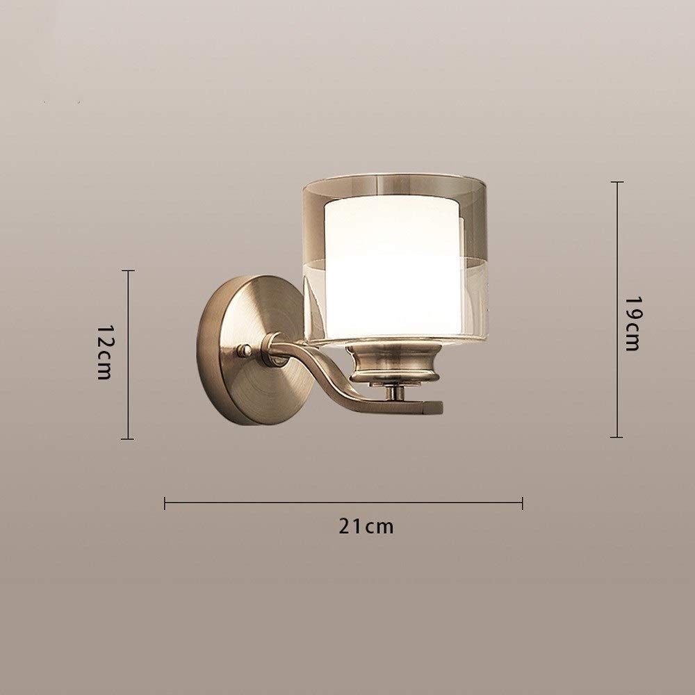 Brushed Nickel Wall Mounted Vanity Light with Dual Glass Shade - Modern 1-Light Bathroom Sconce for Vanity, Living Room & Bedroom | Perfect for Makeup, Reading & Ambient Lighting