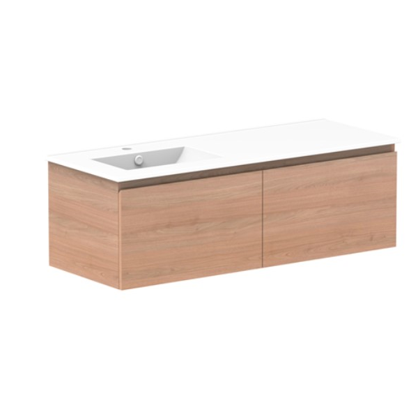 ADP Glacier Pro All Drawer Slim Vanity with Ceramic Top - Modern Bathroom Vanity with Storage for Small Spaces, Perfect for Apartments & Powder Rooms