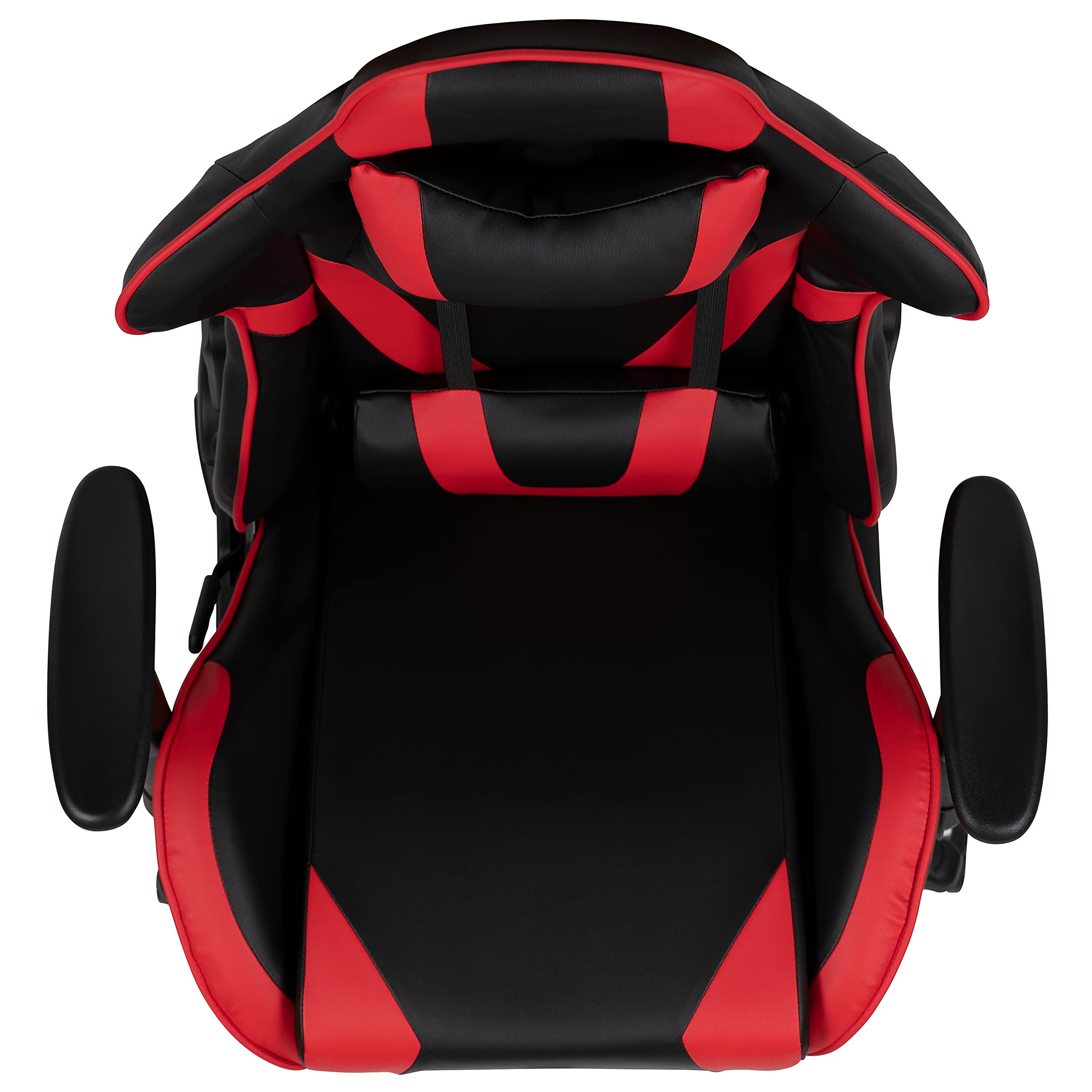 Flash Furniture X20 Ergonomic Racing Style Gaming Chair - Fully Reclining PU LeatherSoft with Lumbar Support Pillow, Adjustable Swivel Computer Desk Chair for Office & Home (Red/Black) - Perfect for Gamers, Streamers & Remote Workers