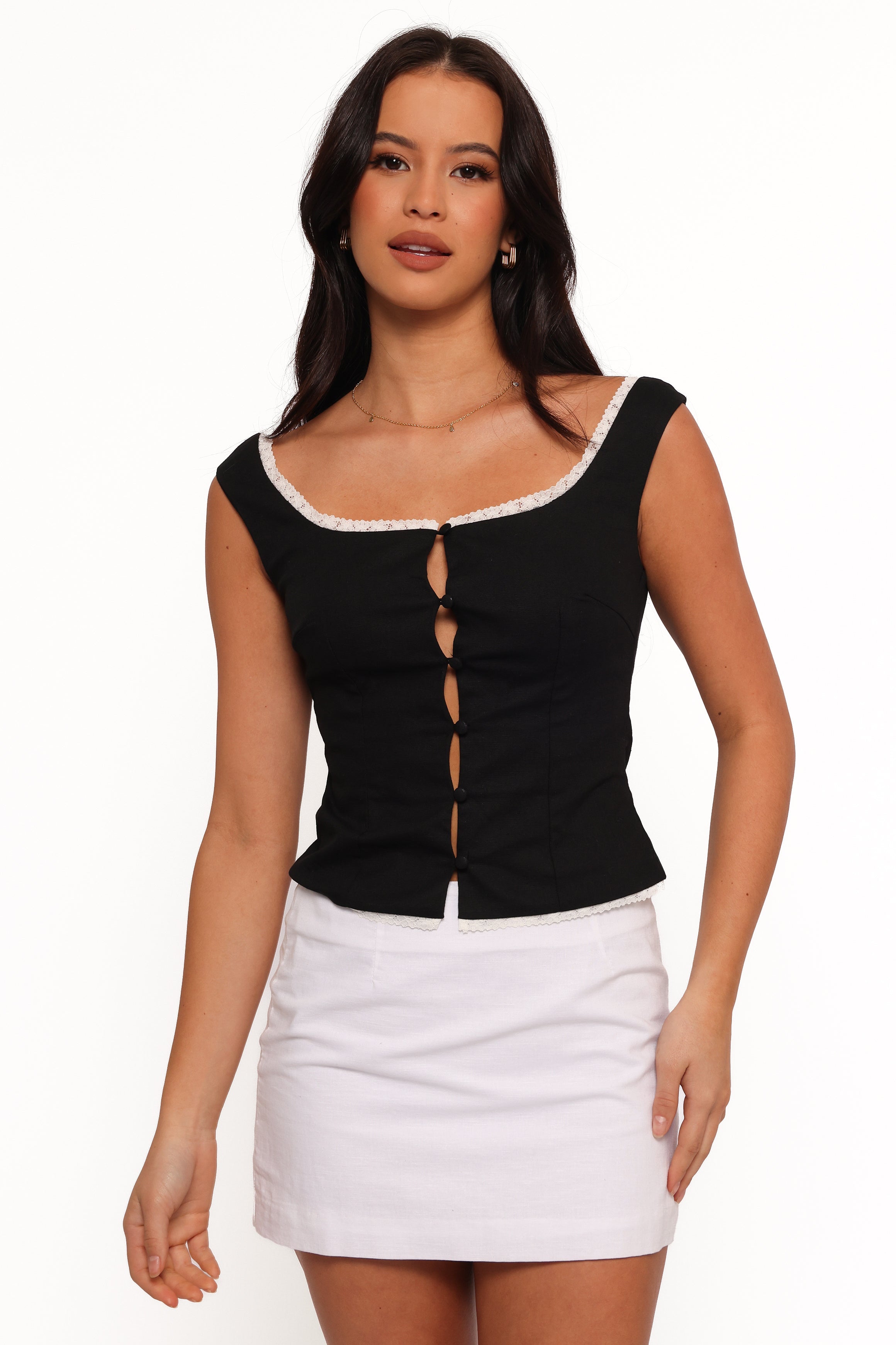 Amelie Women's Black Sleeveless Top - Perfect for Casual Outings, Work, and Summer Wear