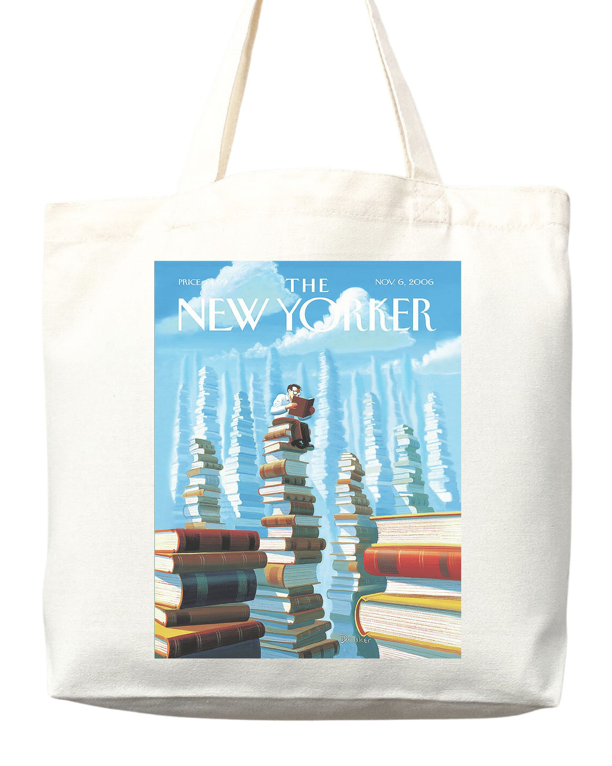 New Yorker Magazine Tote Bag - Stylish Canvas Art Tote for Women & Men - Perfect for Shopping, Beach, Work & Everyday Use - Aesthetic Designer Grocery Bag (Tote Only)