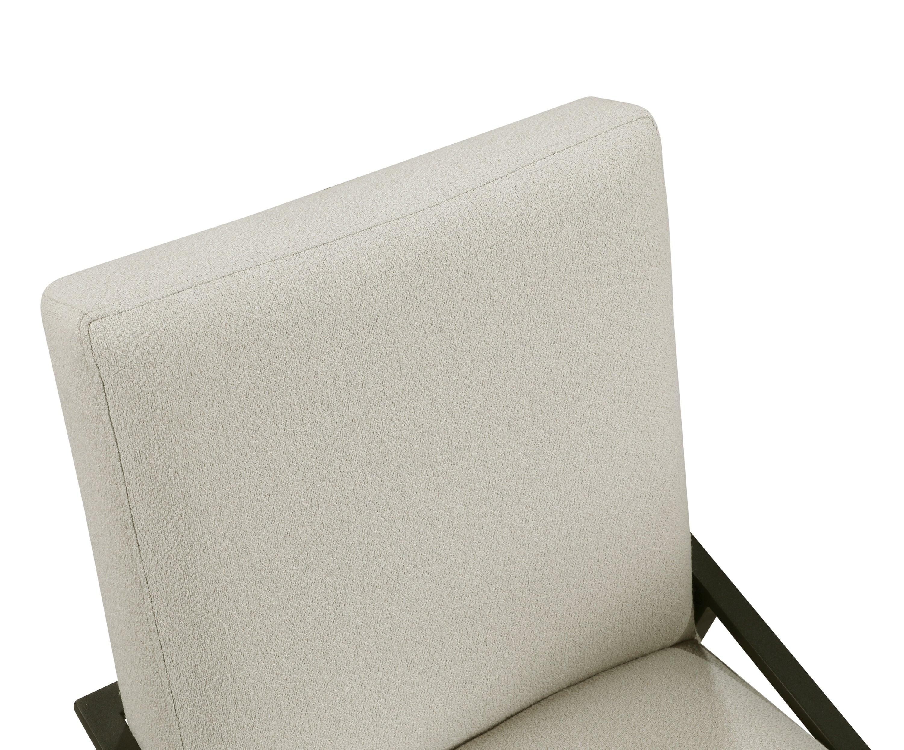 Modern Black Metal Base Cream Fabric Upholstered Dining Chairs Set of 2 - Contemporary Side Chairs for Kitchen, Dining Room & Office Seating
