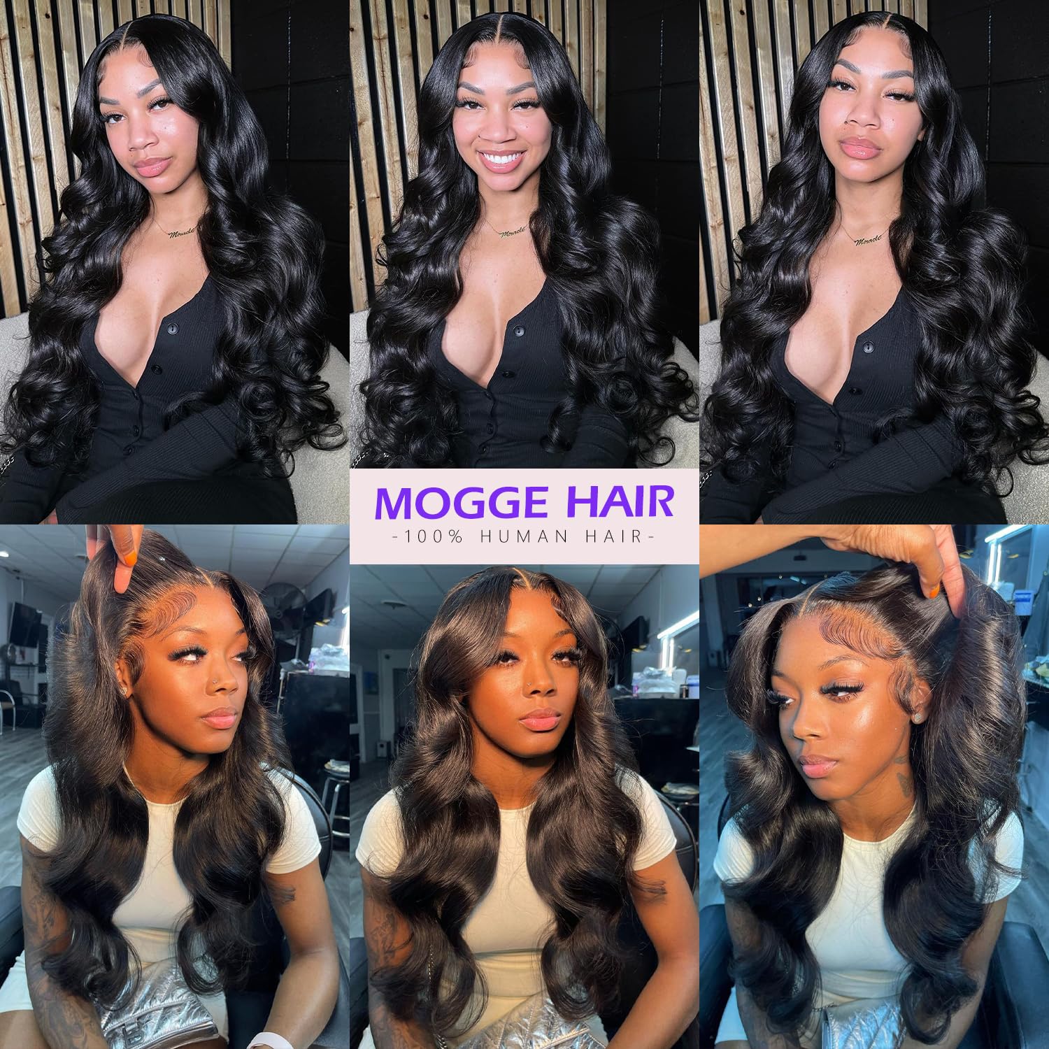 Mogge 32 Inch Body Wave Lace Front Wigs Human Hair - Pre Plucked 13x4 HD Lace Frontal Wig 180% Density - Glueless Human Hair Wigs with Baby Hair for Women - Perfect for Daily Wear, Cosplay & Special Occasions