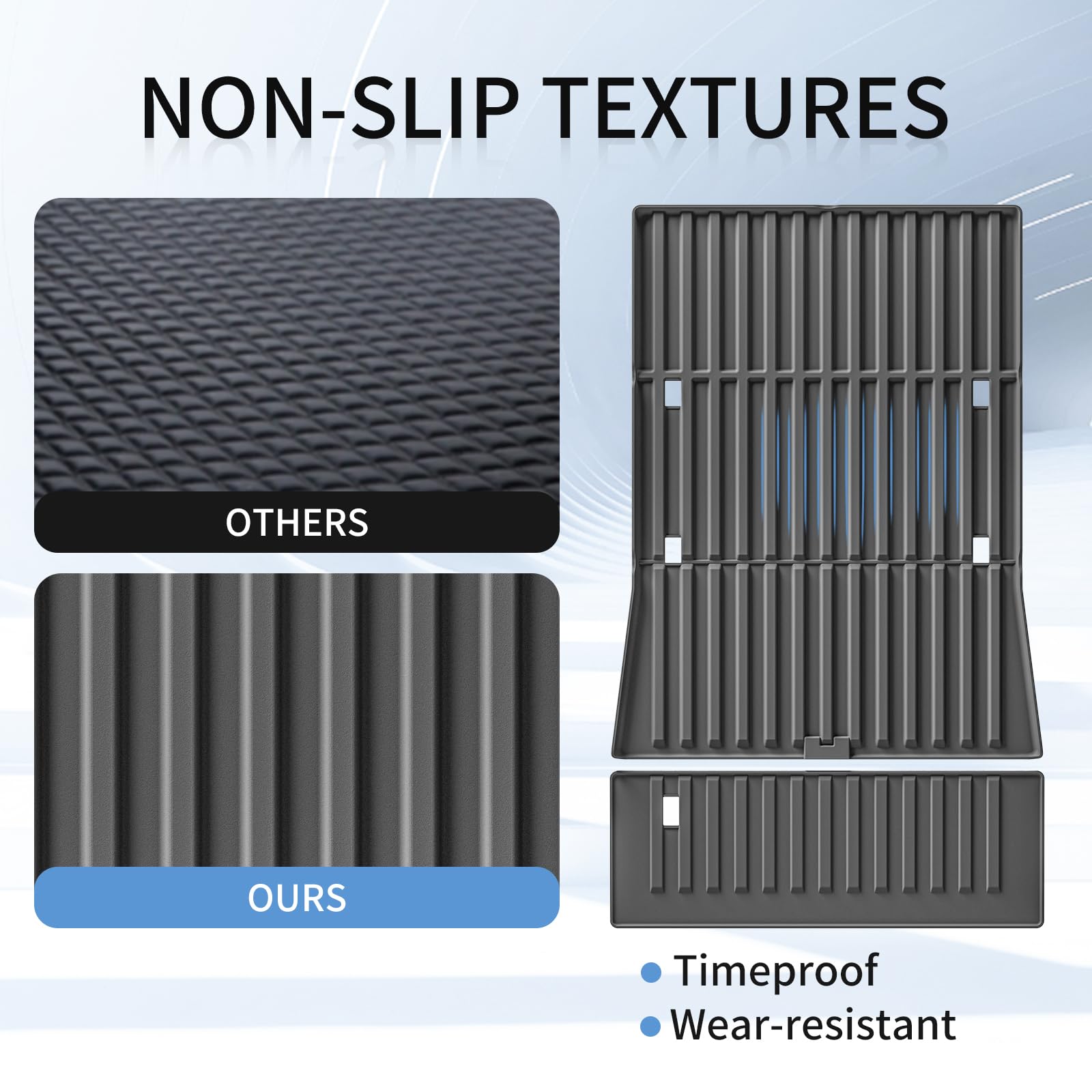 LUCKEASY 2-Piece Heavy Duty TPE Truck Bed Mat for 2023-2024 Tesla Cybertruck | All-Weather Bed Protector & Cargo Liner | Durable Pickup Truck Accessories for Hauling, Camping & Outdoor Adventures (Black)