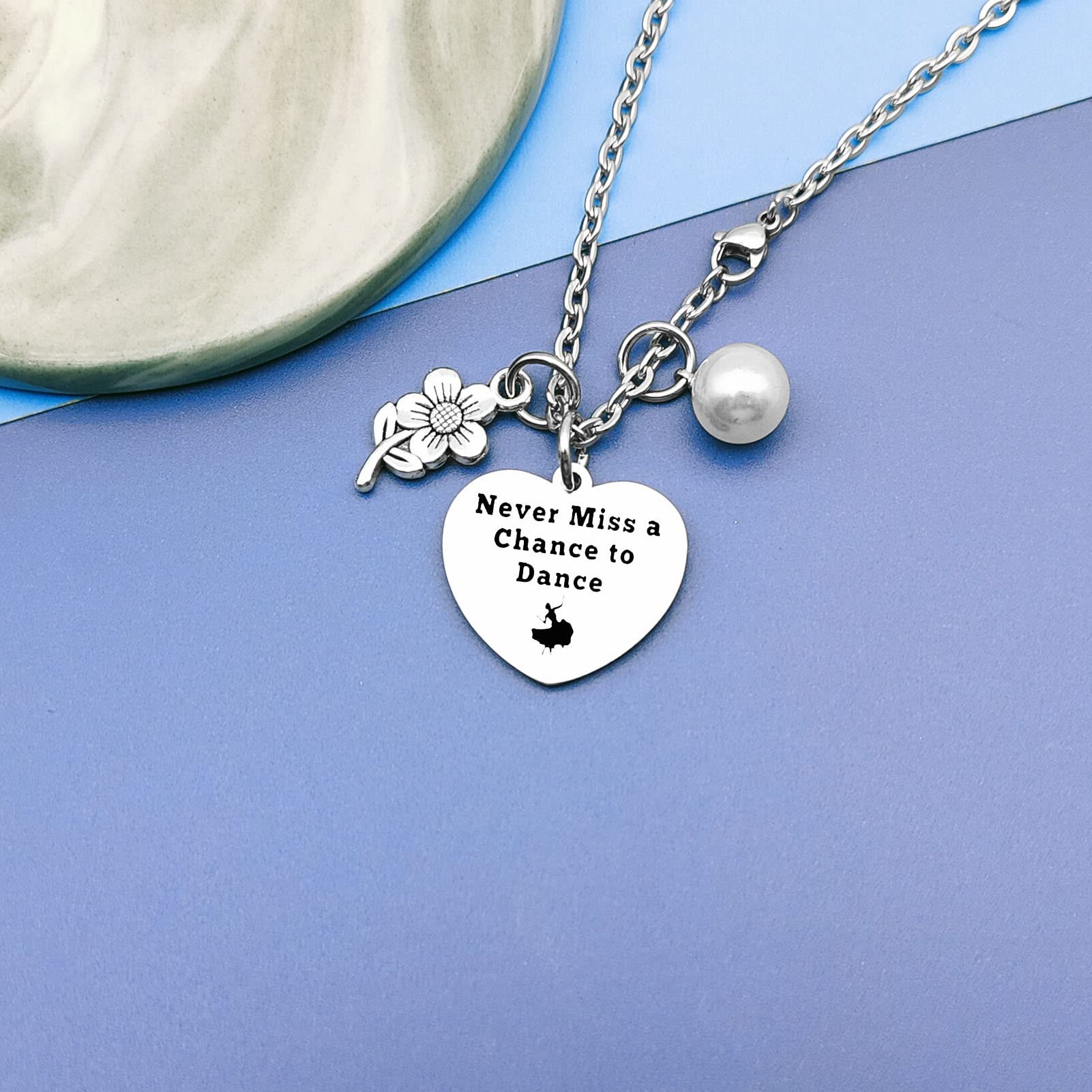 Inspirational Dance Necklace Gift for Women - Perfect Birthday Present for Dancers, Encouragement Jewelry from Mother or Sister - Great for Ballet, Recitals & Dance Performances