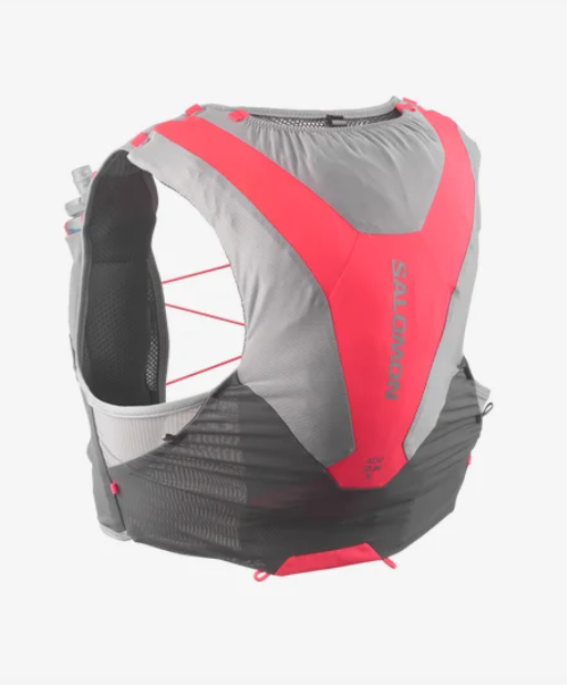 ADV Skin 5 Running Vest - Hydration Pack for Trail Runners (Castelrock/Alloy/Neon Flame) | Lightweight Breathable Design for Long Distance Hiking & Marathon Training