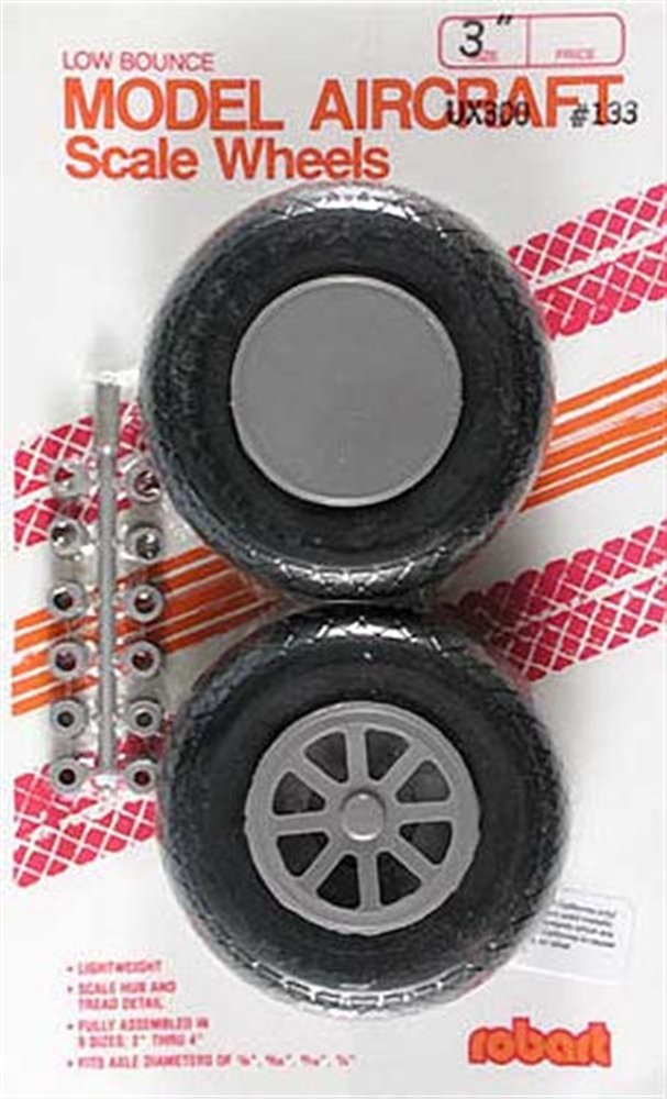 Robart Manufacturing UX300-Scale Diamond Tread Wheels (ROB133) - Premium RC Plane Wheels for Gear Retracts & Accessories - Perfect for Scale Model Aircraft and DIY RC Projects