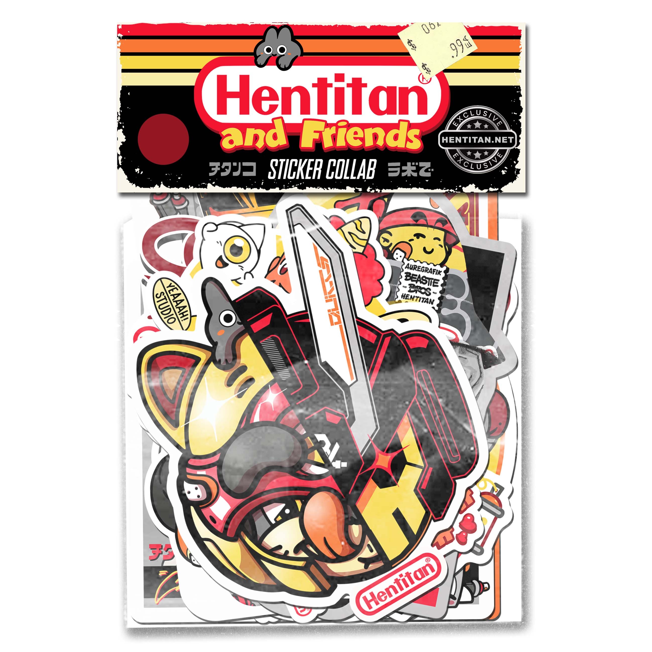 Hentitan and Friends Brown Sticker Pack - 50 Unique Waterproof Vinyl Decals for Laptops, Water Bottles, Notebooks & DIY Crafts