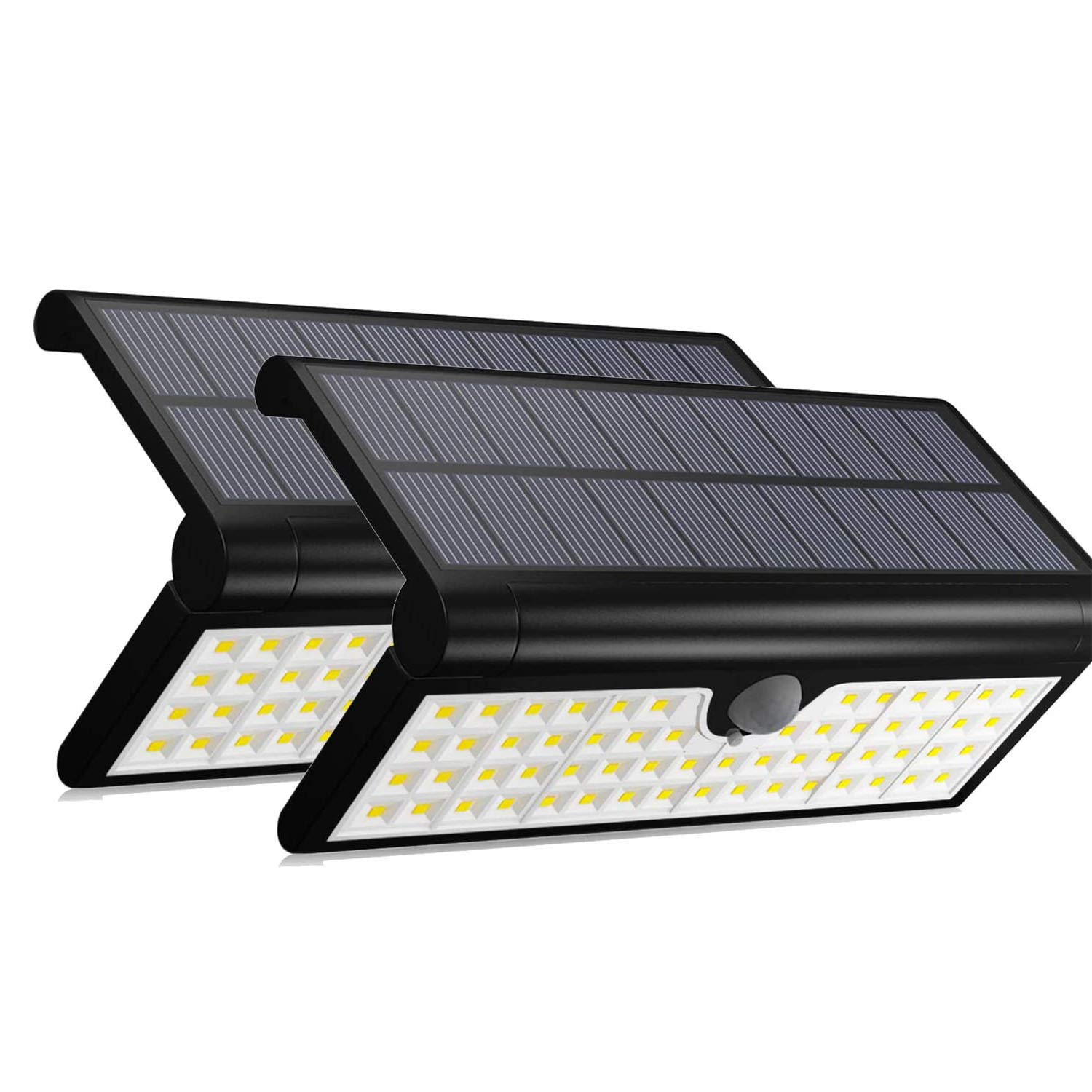 KOMOON 2 Pack 58 LED Solar Outdoor Lights - Foldable Motion Sensor Wall Lights, Super Bright Wireless Waterproof Security Lights for Front Door, Backyard, Patio, Garage, Deck & Driveway | Perfect for Home Safety & Nighttime Illumination