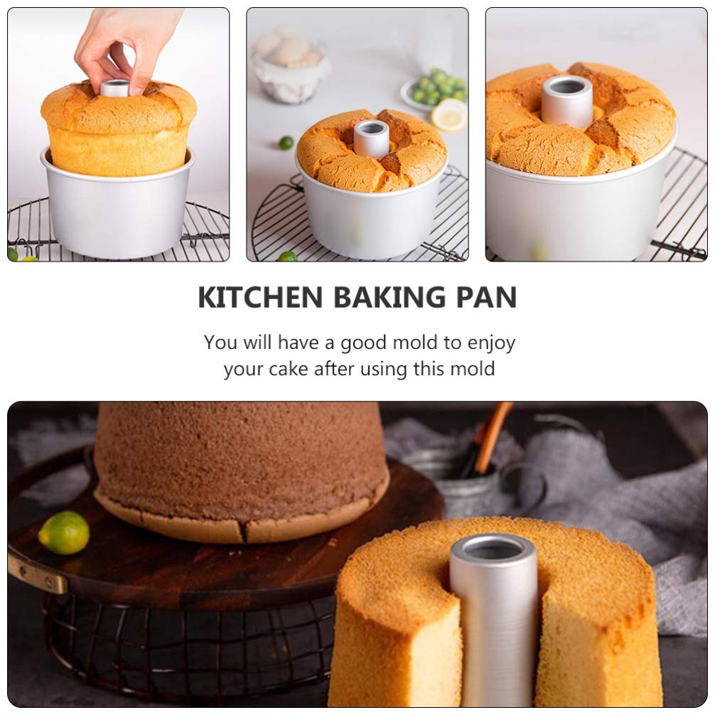 5-Piece Hemoton Aluminum Alloy Leakproof Chiffon Cake Pan Set - Non-Stick Baking Molds for Perfect Sponge Cakes, Cupcakes & Desserts - Ideal for Home Baking, Parties & Professional Use