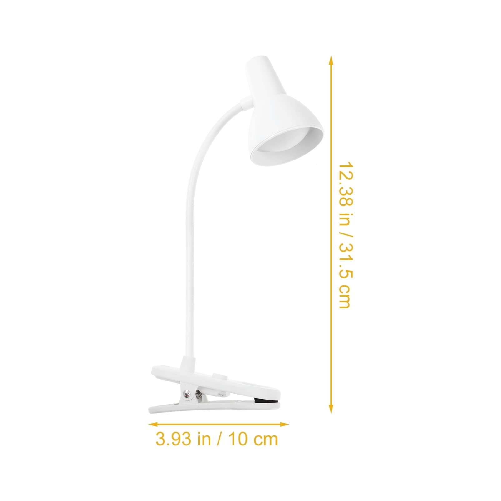 OSALADI LED Clip On Reading Light - USB Powered Adjustable Desk Lamp with Eye Protection, Flexible Clamp for Books, Headboards & Video Conferences (White) - Perfect for Night Reading, Office Work & Online Meetings