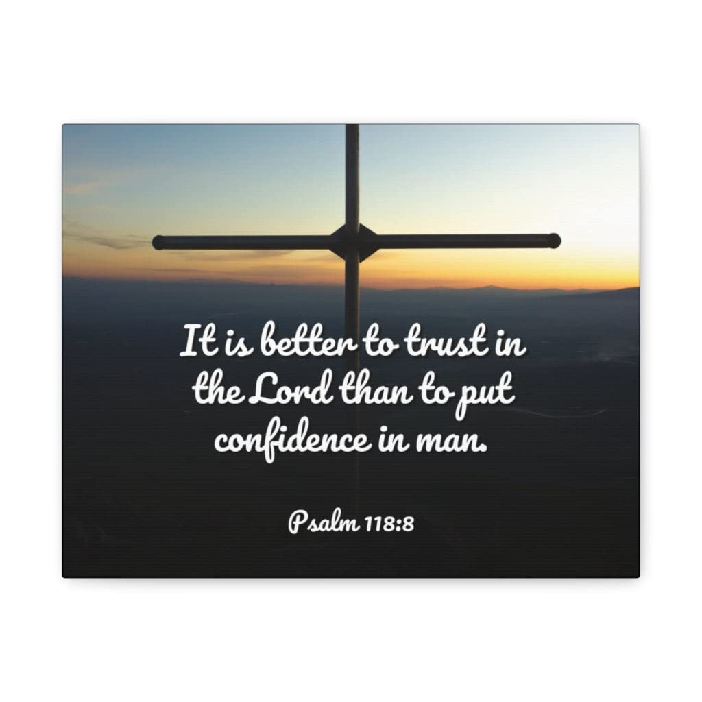 Trust in the Lord - Psalm 118:8 Christian Wall Art Print | Inspirational Bible Verse Home Decor | Perfect for Living Room, Bedroom & Office Decorations