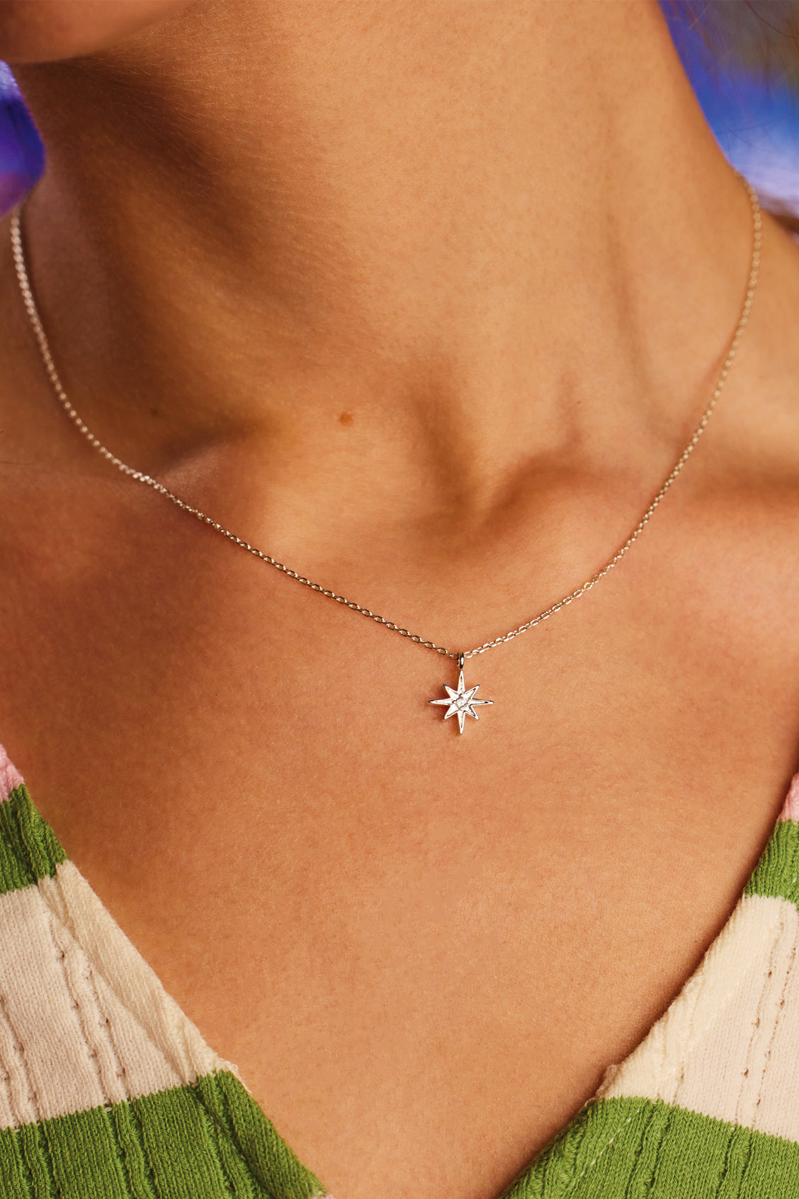 North Star CZ Pendant Necklace - Sparkling Cubic Zirconia Jewelry for Women, Elegant Gift for Her - Perfect for Parties, Weddings & Special Occasions