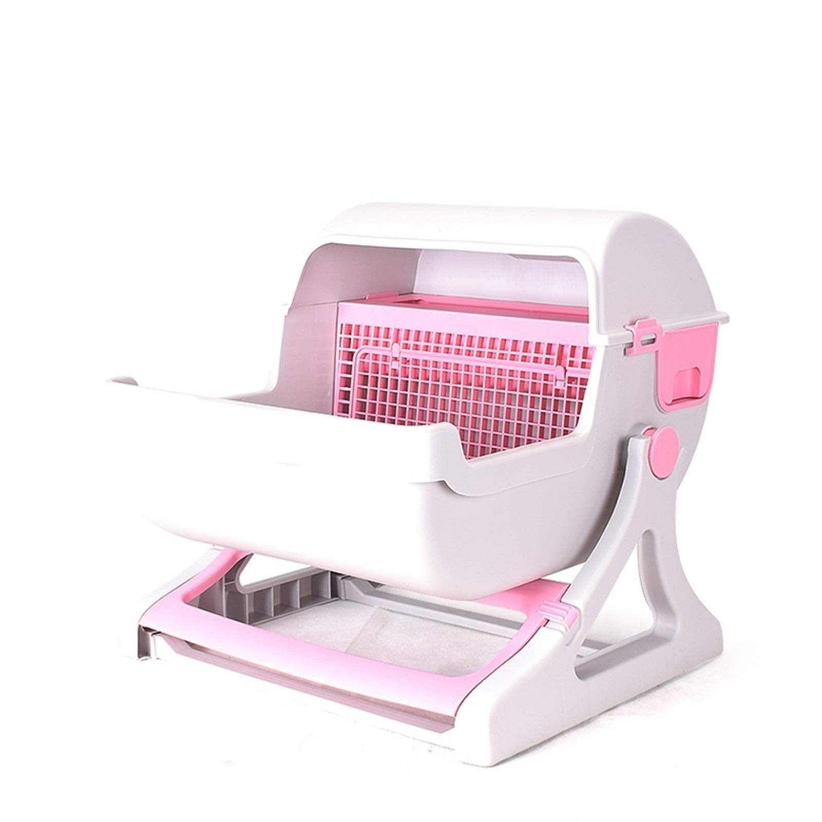 IAOHUO Self-Cleaning Cat Litter Box with Flip Lid - Semi-Automatic Luxury PP Resin Litter Tray for Quick Cleaning | Perfect for Small Spaces & Multi-Cat Homes