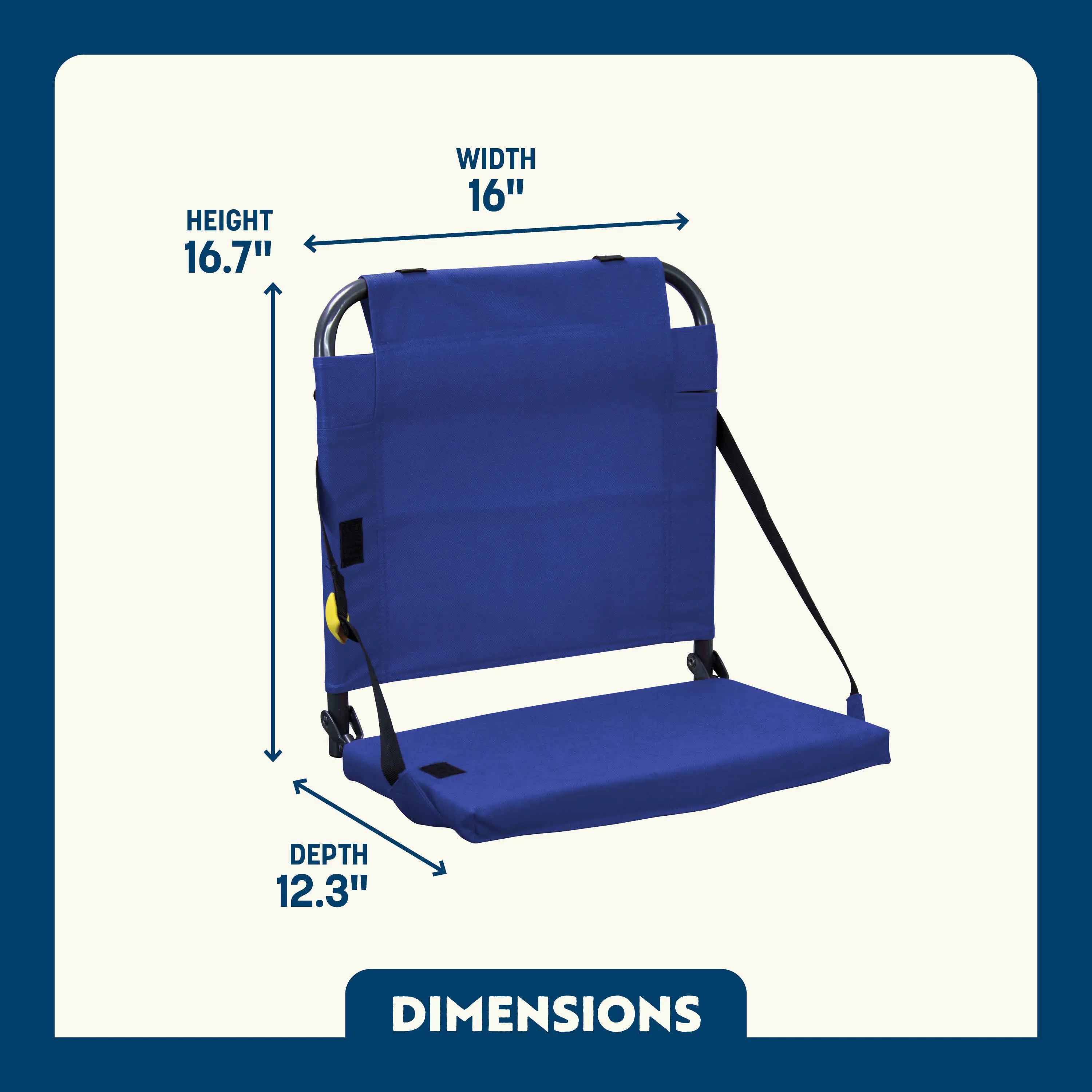 Comfortable BleacherBack Stadium Seat with Back Support - Portable Stadium Cushion for Football, Baseball & Outdoor Sports Events