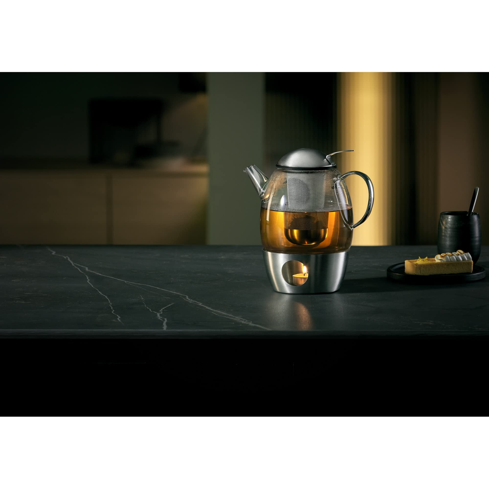 WMF SmarTea 631096030 Stainless Steel Teapot Set with Infuser - 34oz, Perfect for Loose Leaf Tea, Iced Tea & Herbal Brewing - Ideal for Home, Office & Tea Parties
