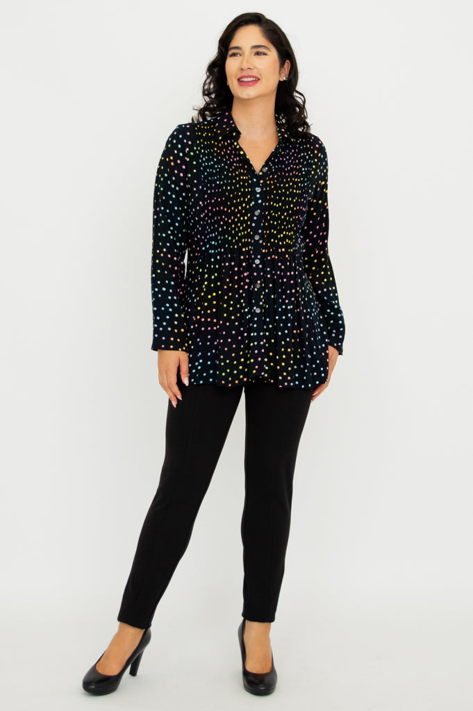 Cindy Long Sleeve Blouse in Rainbow Colors - Perfect for Casual Wear, Office Outfits & Special Occasions