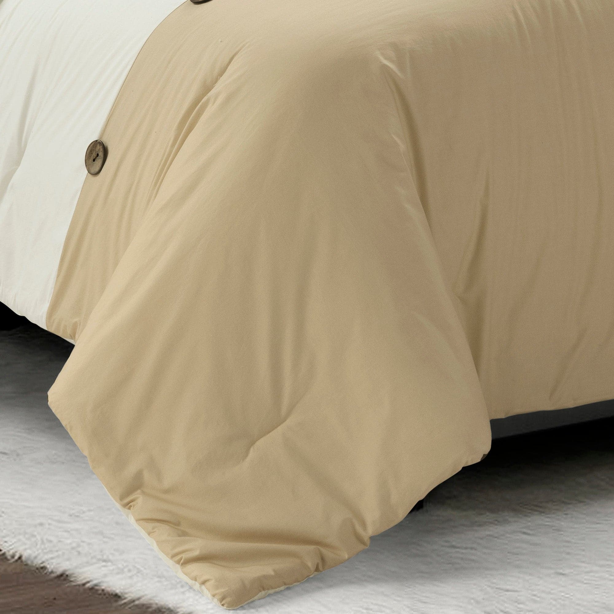 Premium 5-Piece Linen Button Comforter Set - Breathable & Soft Bedding for All Seasons | Perfect for Master Bedroom, Guest Room & Dorm Decor