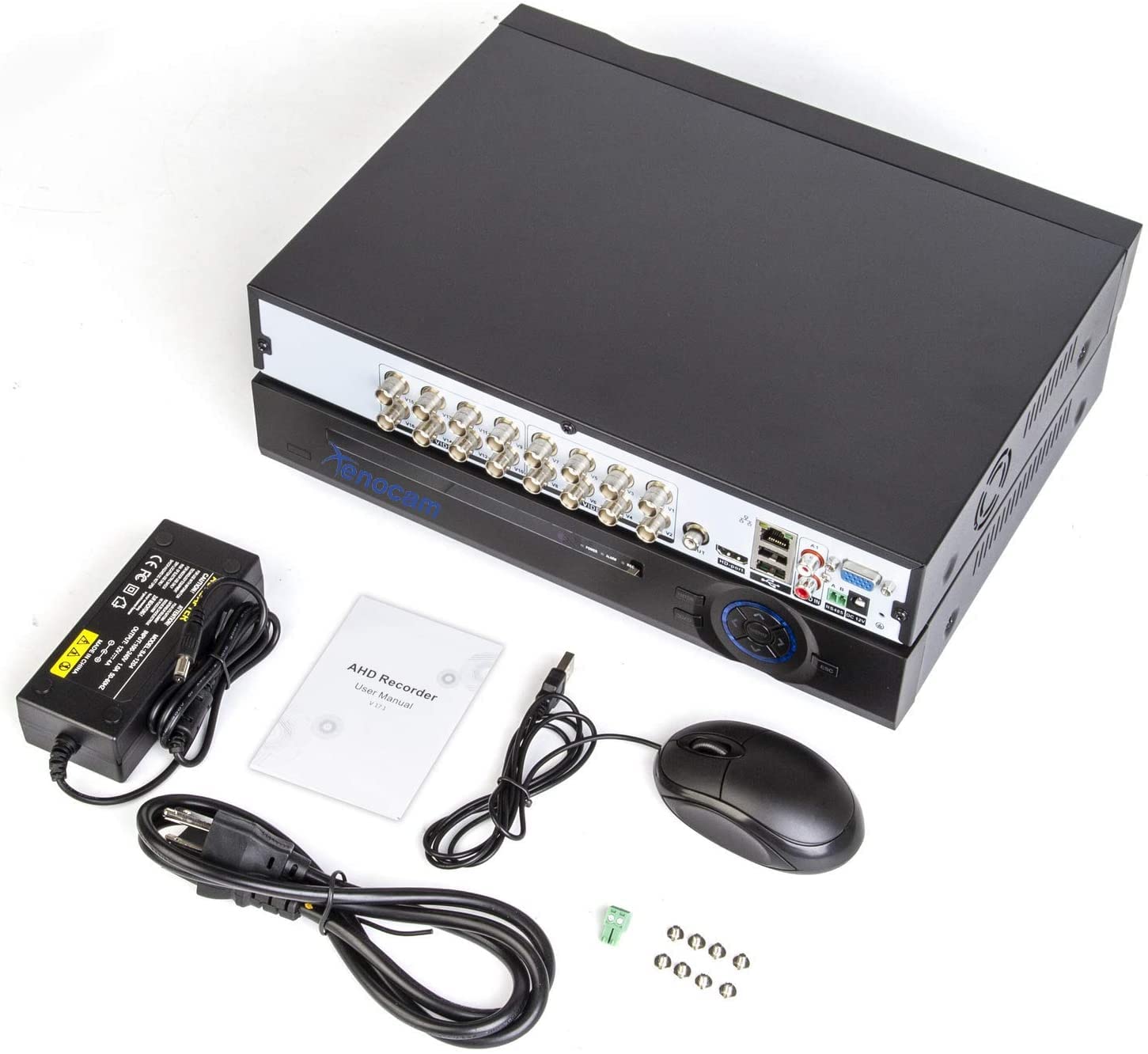 Xenocam 16CH 5-in-1 Hybrid DVR Security System - 1080P NVR/AHD/TVI/CVI/Analog Support, Motion Detection, Standalone CCTV Video Recorder (HDD & Cameras Not Included) - Ideal for Home & Business Surveillance Security
