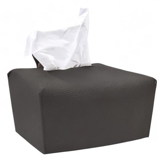 Carrotez Modern PU Leather Tissue Box Cover - Decorative Rectangular Tissue Holder for Bathroom, Vanity, Office Desk & Nightstand (9.5