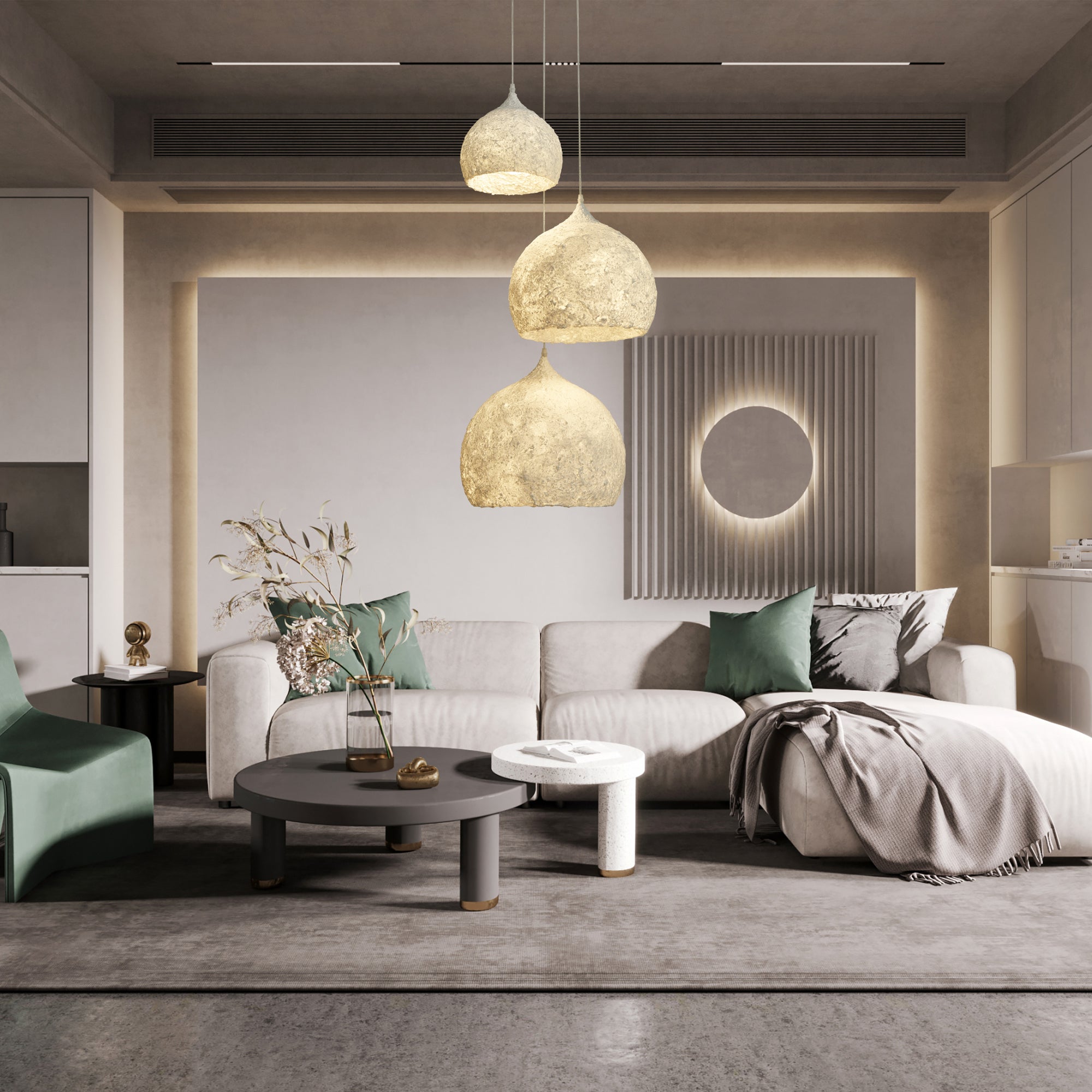 Amara Pendant Lamp - Modern Handmade Glass Ceiling Light Fixture for Dining Room, Bedroom & Living Room Decor
