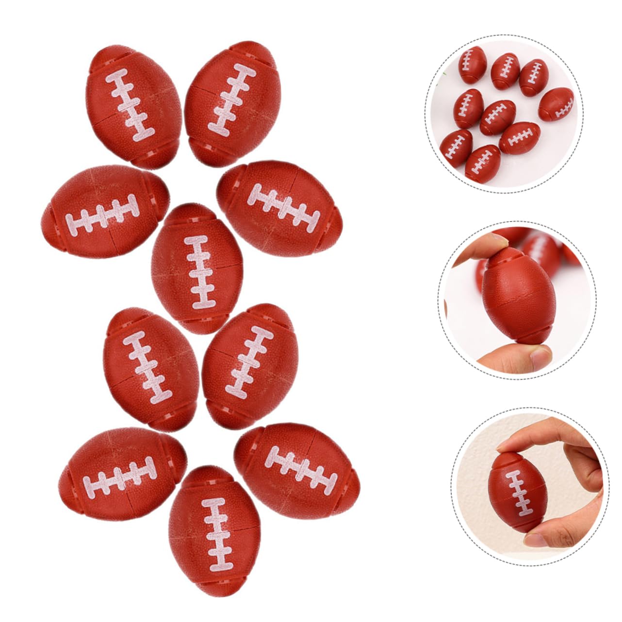 10-Piece Mini Rugby Finger Fidget Toys - Stress Relief Sensory Balls for Kids & Adults - Bulk Football Sports Toys for Anxiety Relief, Office, Classroom & Travel Use