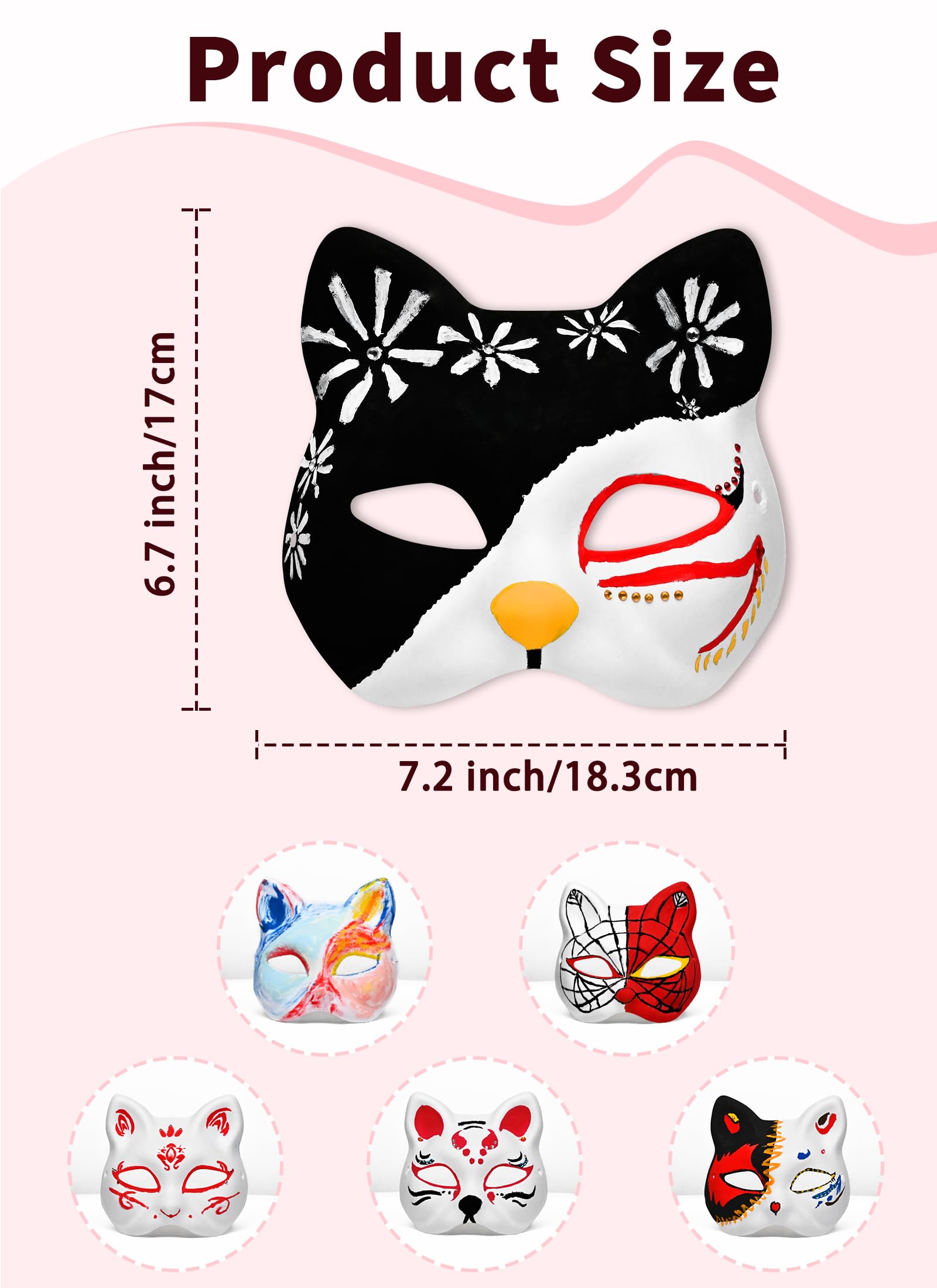 Therian Cat Mask Kit - DIY Painting Mask for Cosplay, Halloween & Furry Conventions | High-Quality Yinhua Therian Mask for Costume & Roleplay