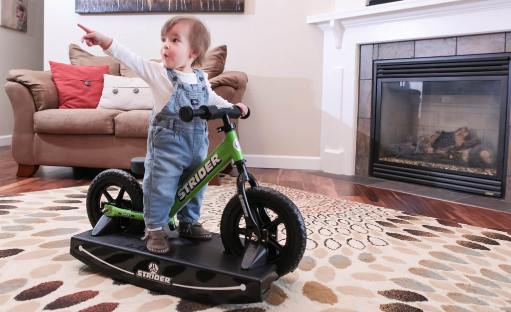 Strider 12 Sport 2-in-1 Balance Bike & Rocking Base - Kids Toddler Bike for Learning to Ride - Perfect for Indoor & Outdoor Play, Birthday Gifts