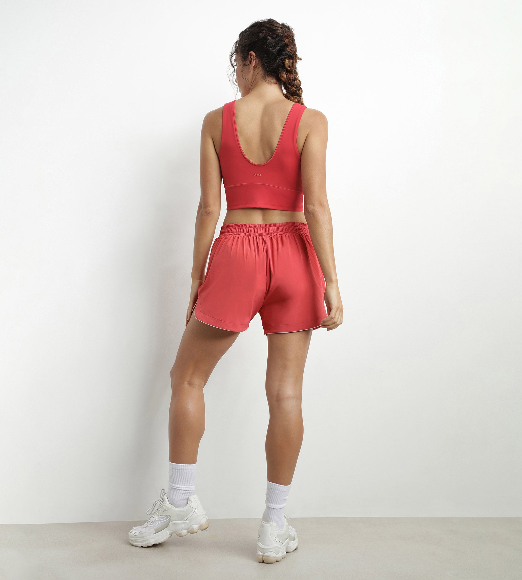Sculpting Longline Microfiber Bra - Red Dim Move | Comfortable Support for Yoga, Workouts & Everyday Wear