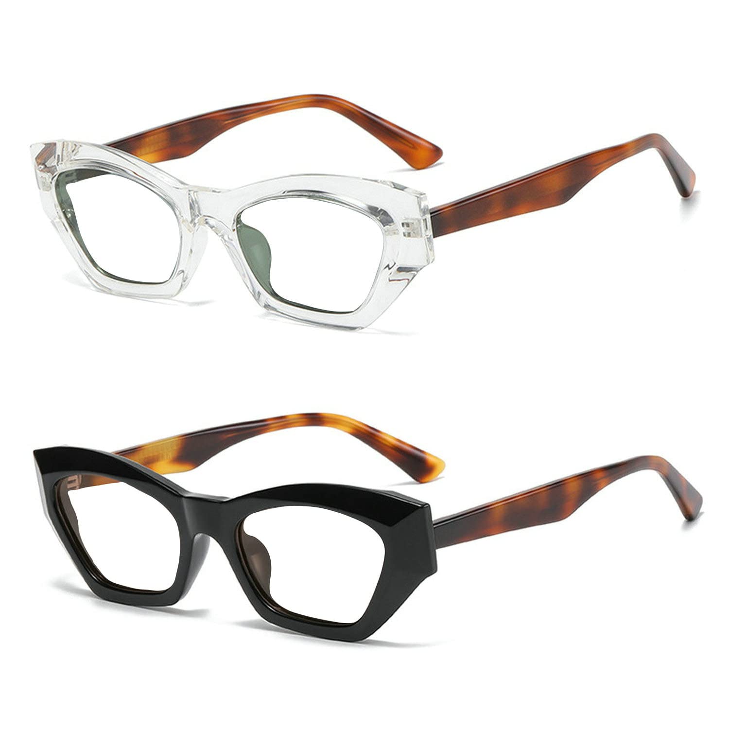Retro Cat Eye Reading Glasses for Women - Transparent Presbyopia Glasses with Decorative Frame | Perfect for Reading, Office Work & Vintage Fashion Accessories