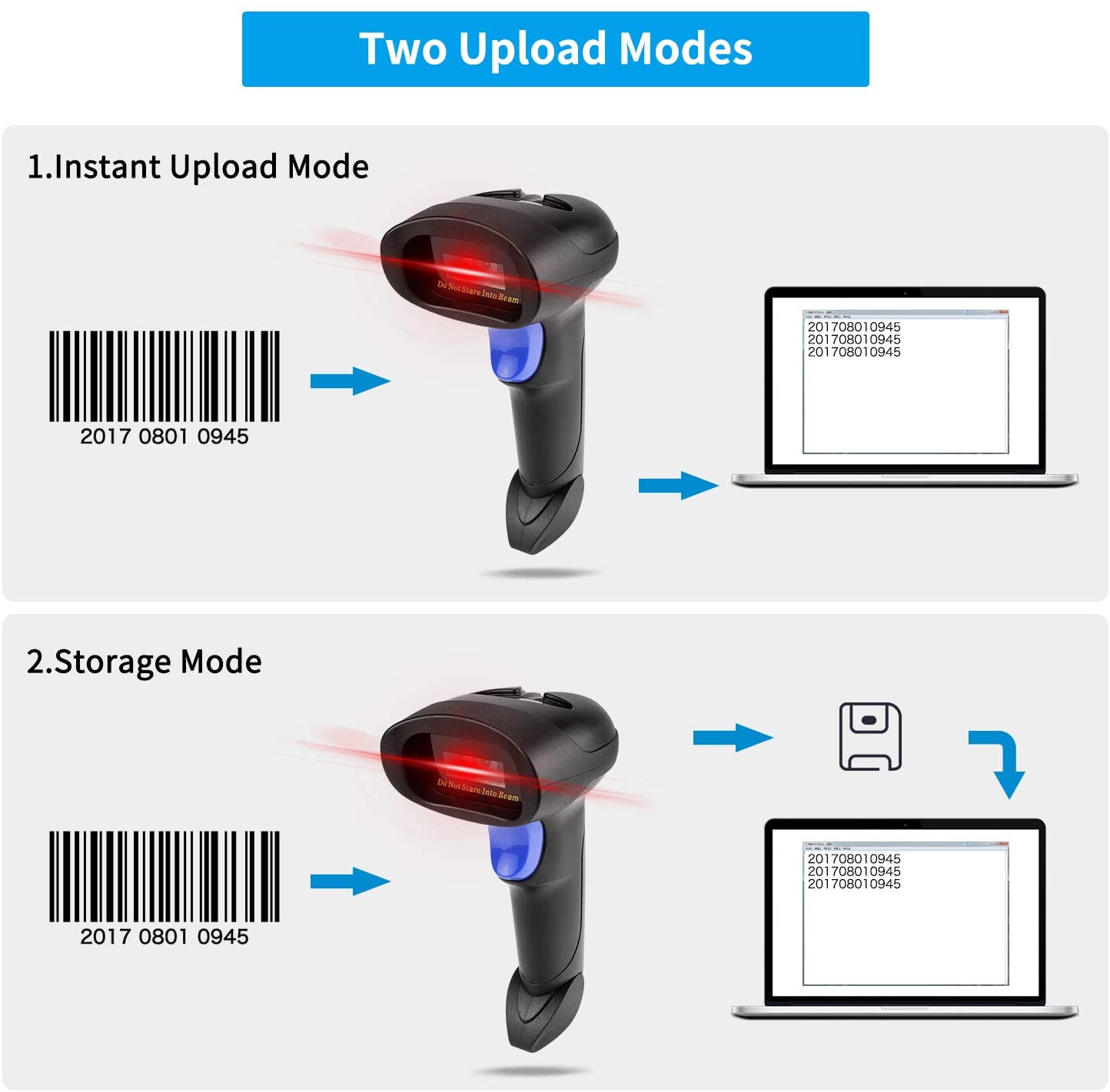 L6S 1D Wireless Barcode Scanner - Portable Bluetooth Handheld Scanner for Retail, Warehouse & Inventory Management - Fast & Accurate Scanning for POS, Supermarkets, Logistics