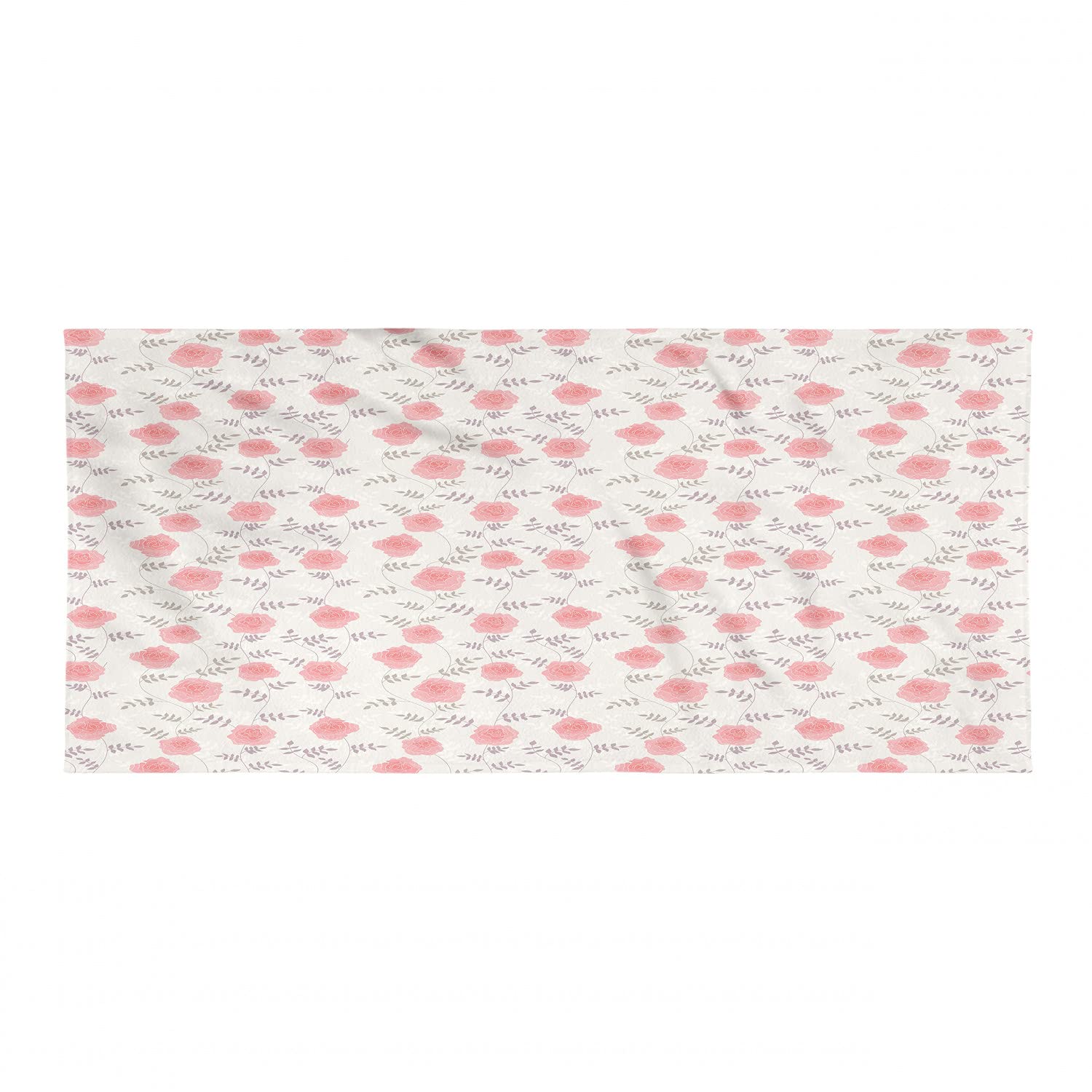 Ambesonne Rose Sports Towel - Ultra Soft Lightweight Microfiber with Blooming Flower Pattern | Quick Dry Absorbent Gym & Beach Towel for Yoga, Swimming, Travel | Compact Coral Design for Active Lifestyles