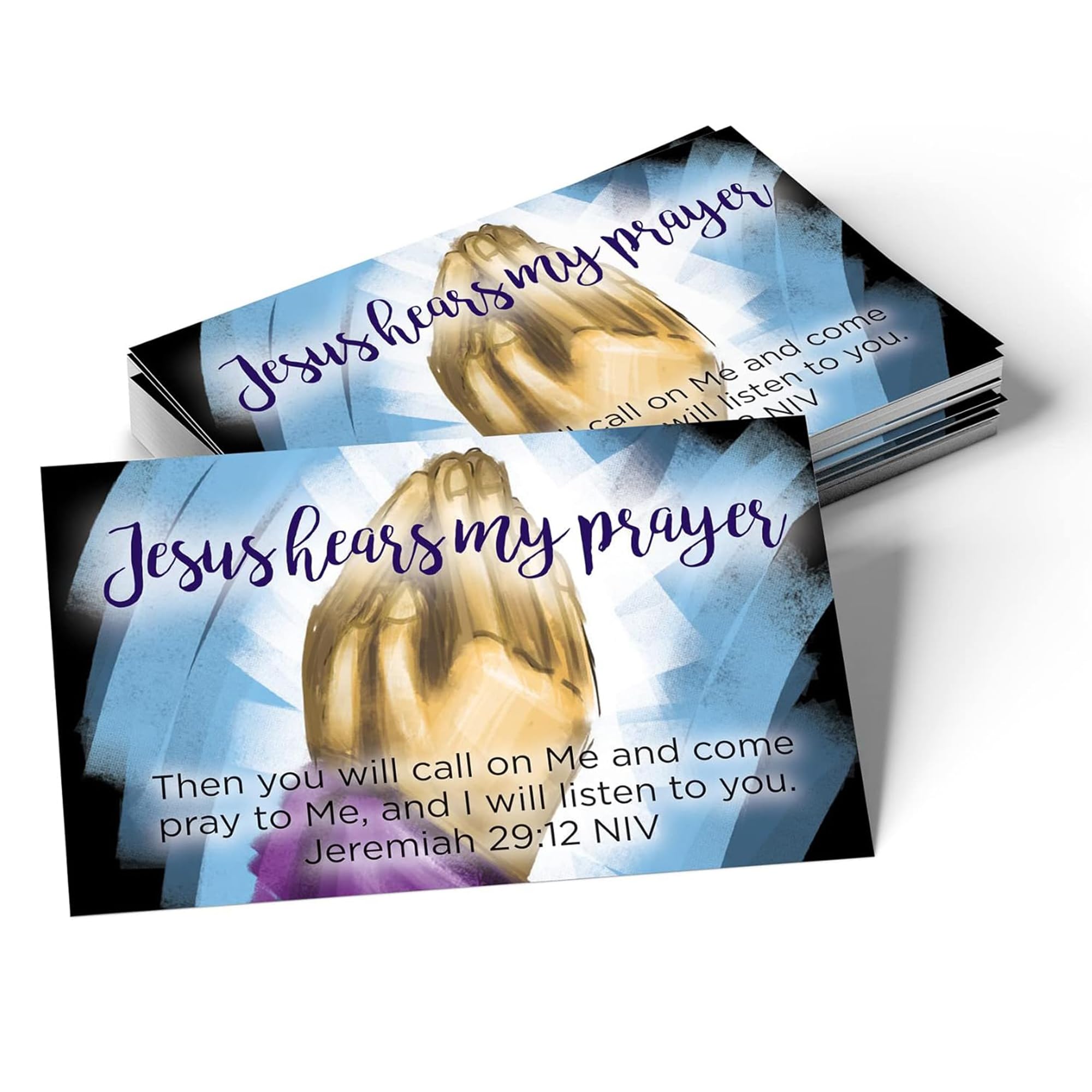 Bulk Pack of 25 Jesus Hears My Prayer Christian Affirmation Cards - Jeremiah 29:12 Bible Memory Verse Cards for Kids, Sunday School & Youth Ministry - Perfect for Children's Church, Bible Study & Faith-Based Gifts