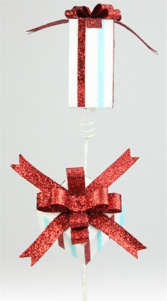27 Red, Light Blue & White Striped Gift Wrap Spray - Perfect for Birthday, Wedding & Holiday Present Wrapping Decorations