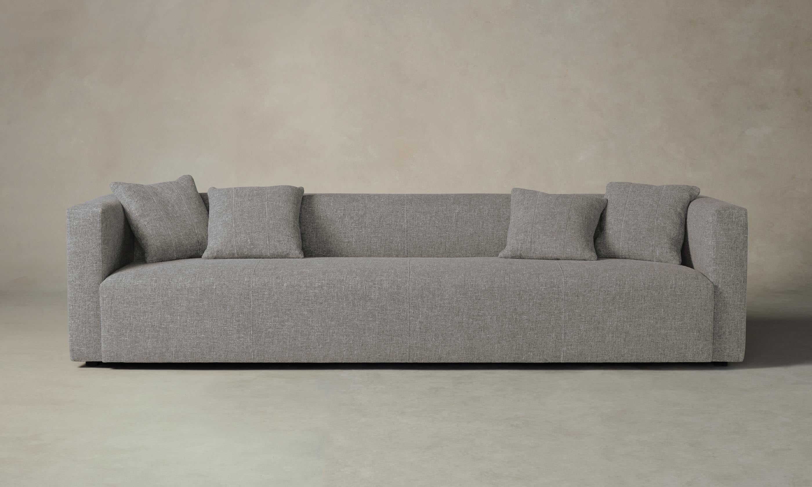 The Breuer Sofa - Premium Heritage Belgian Linen in Agate Color | Modern Living Room Furniture for Home & Office Comfort