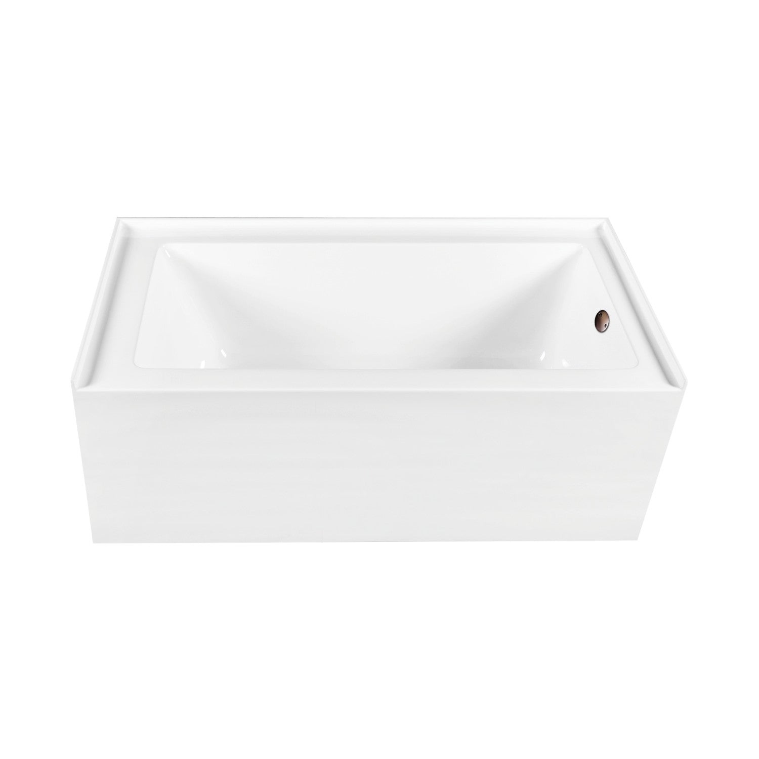 Aqua Eden 66 Inch Acrylic Rectangular 3 Wall Alcove Bathtub Combo with Waste & Overflow Drain - Right Hand Drain, Glossy White/Oil Rubbed Bronze - Perfect for Modern Bathroom Renovations and Spa-Like Retreats