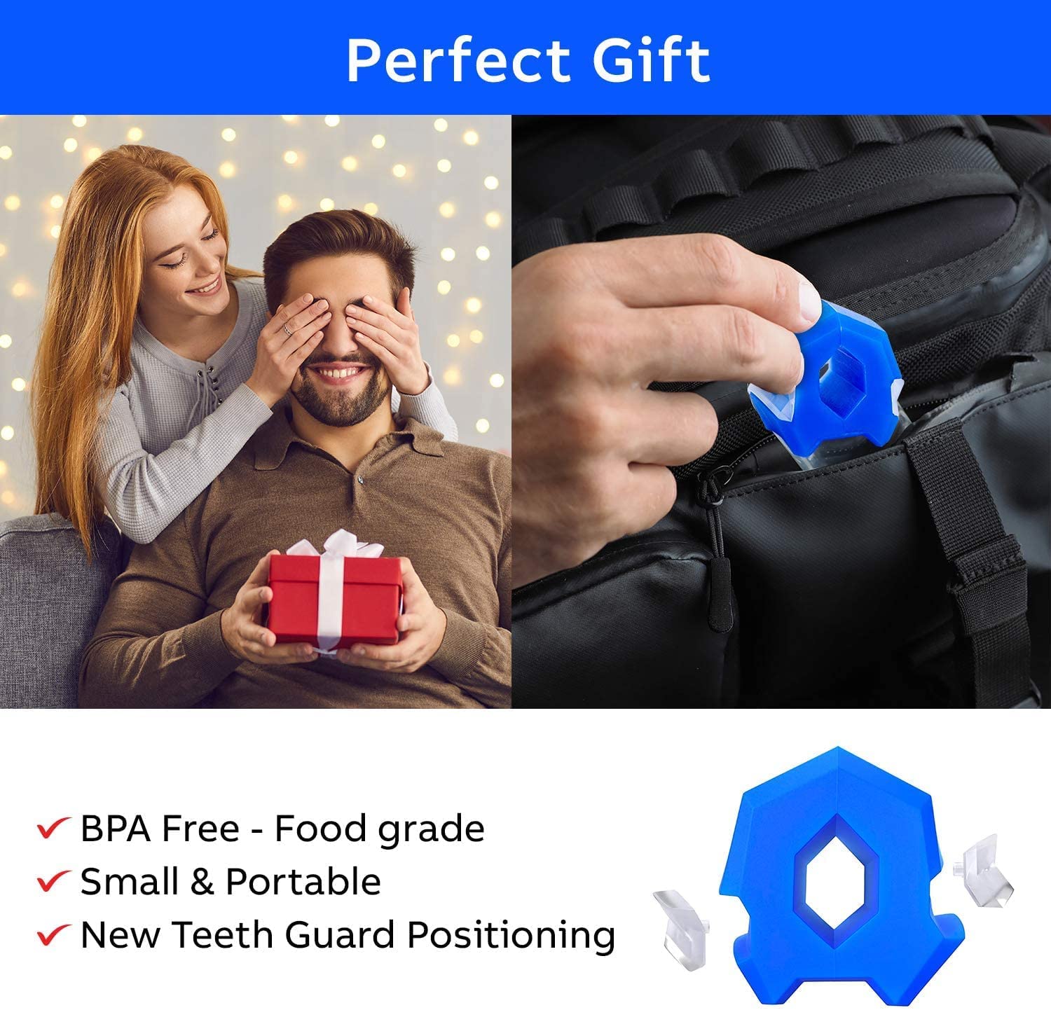 Dlala Jawline Exerciser Tool for Men & Women - Double Chin Reducer, Face Slimmer & Jawline Shaper - Helps Tone Facial Muscles, Reduce Stress & Cravings - Perfect for Home, Office & Travel Use - Blue