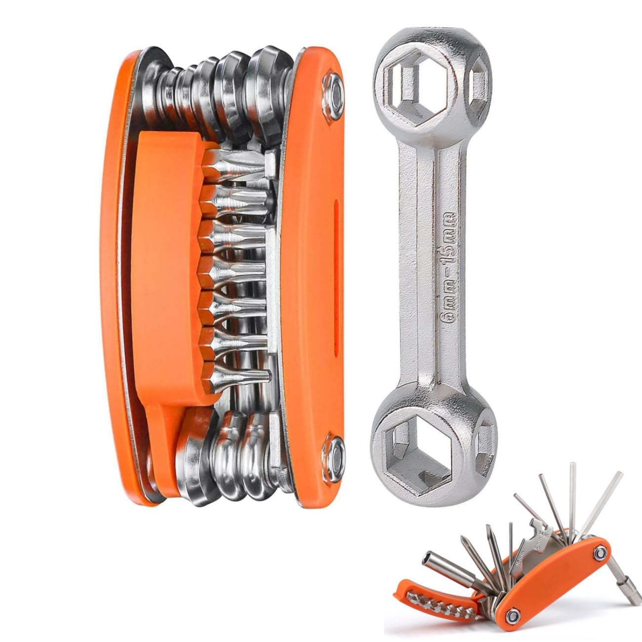20 in 1 Bike Multitool with Bike Bone Wrench - Portable Bicycle Repair Tool Kit for Mountain & Road Bikes - Cycling Mechanic Multifunction Tool Set with Folding Metric Maintenance Accessories - Perfect for On-the-Go Repairs & Emergency Bike Fixes