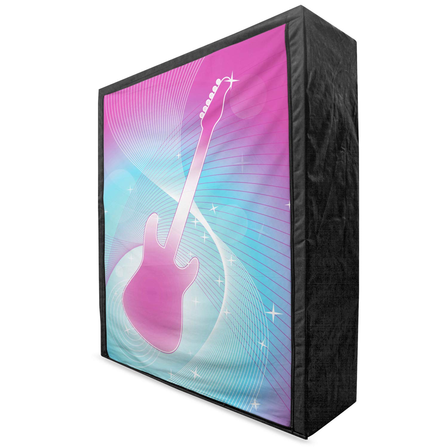 Ambesonne Hot Pink Portable Fabric Wardrobe with Guitar Print - 59