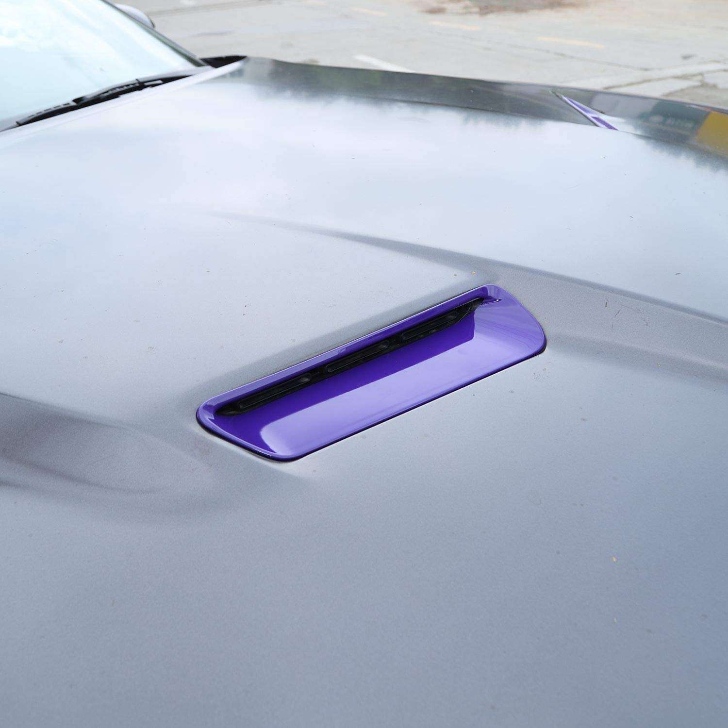 **2015-2025+ Dodge Challenger Hood Scoop & Air Intake Vent - ABS Purple (2pcs) - Exterior Car Accessories for Enhanced Cooling & Style**    **Perfect for:** High-performance driving, car shows, and upgrading your Dodge Challenger's aggressive look.