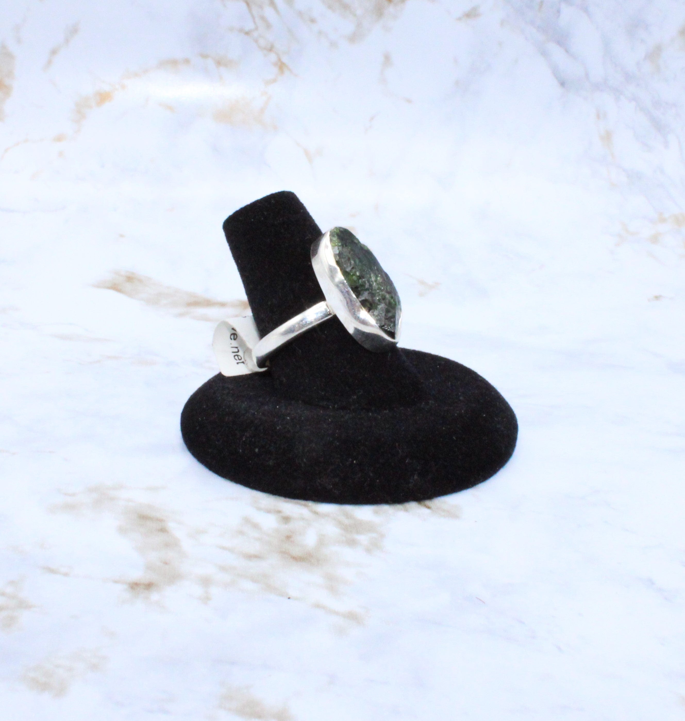 Diopside Sterling Silver Ring - Size 7.75 - Elegant Green Gemstone Jewelry for Women - Perfect for Weddings, Anniversaries & Special Occasions