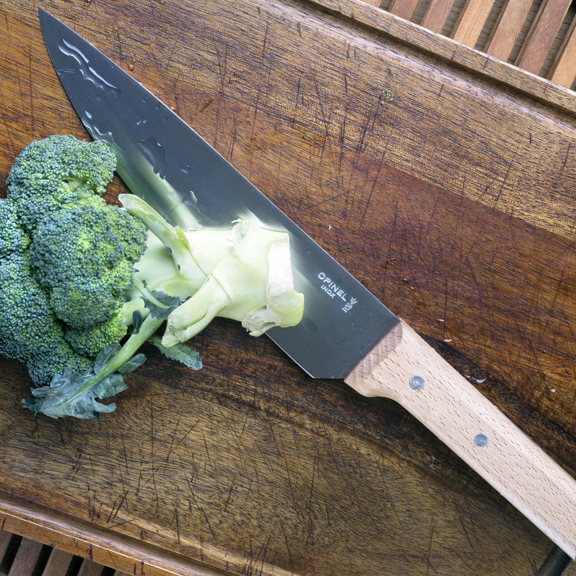 Opinel Parallele 8 Chef Knife - High Carbon Steel French Kitchen Knife for Professional Chefs & Home Cooking - Perfect for Slicing, Dicing & Chopping Vegetables, Meat & Herbs