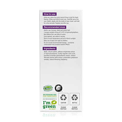 BetterYou Lights Out 5HTP 50mg Nighttime Sleep Support Oral Spray - Promotes Relaxation & Restful Sleep for Adults - Perfect for Stress Relief & Natural Sleep Aid
