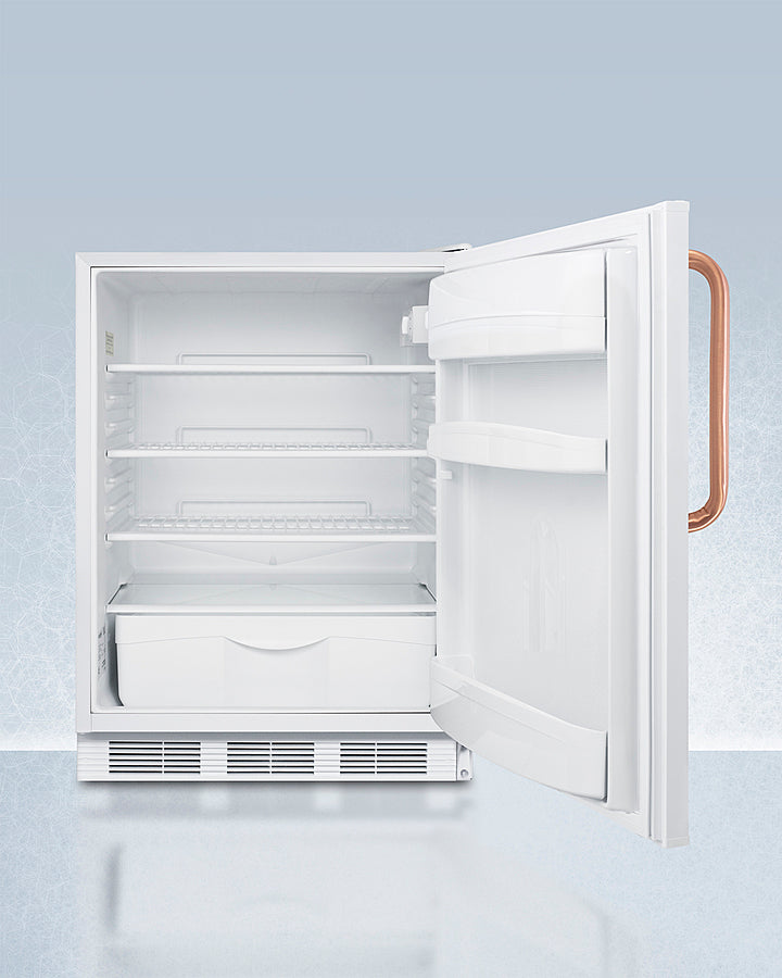Accucold 24-Inch Wide Built-In All Refrigerator with Antimicrobial Pure Copper Handle - ADA Compliant (Model FF6LWBI7TBCADA) - Perfect for Modern Kitchens, Restaurants & ADA-Compliant Spaces
