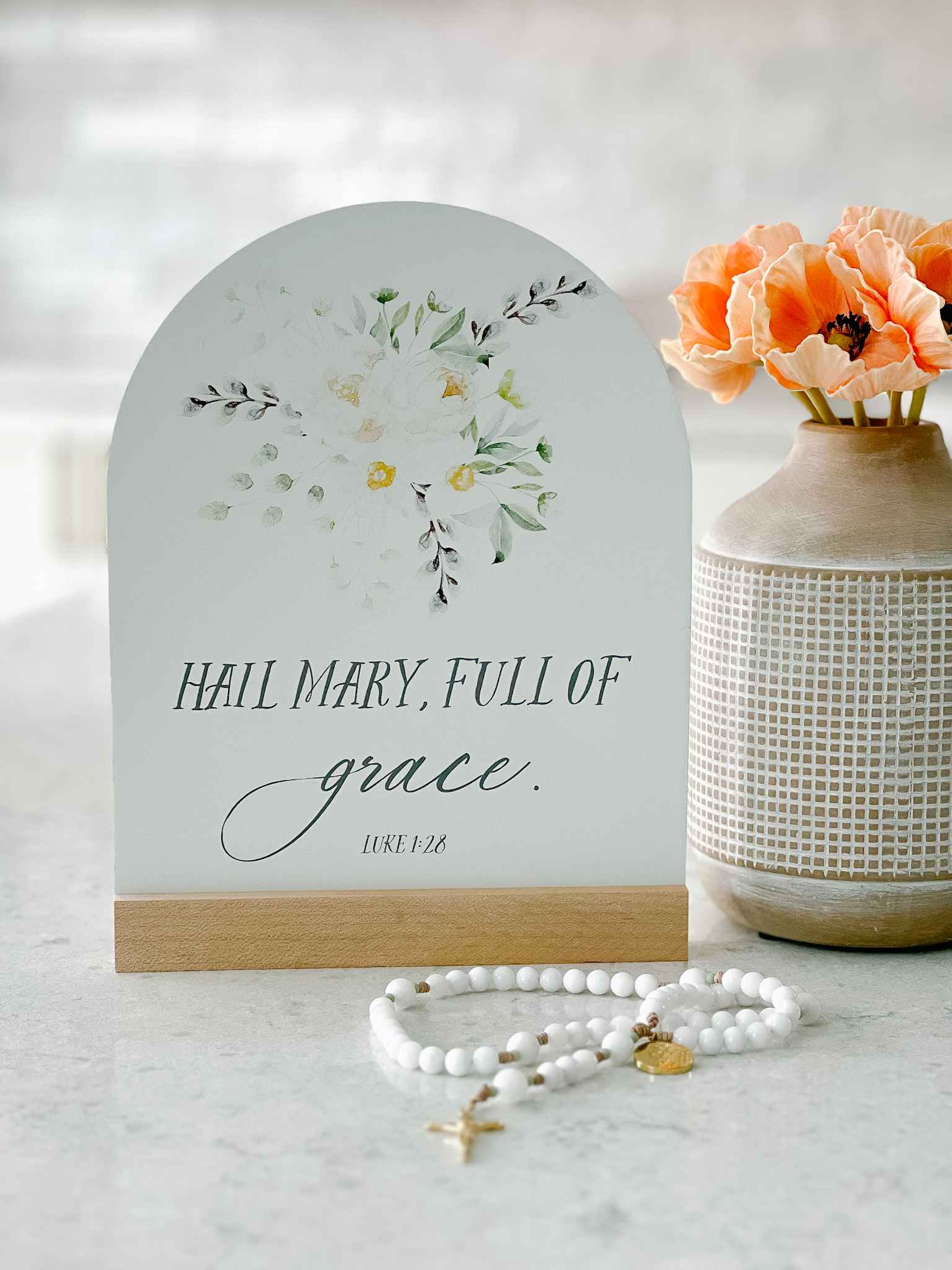Hail Mary Gift Set - Religious Catholic Prayer Box Set - Perfect for Baptism, First Communion, Confirmation & Spiritual Gifts