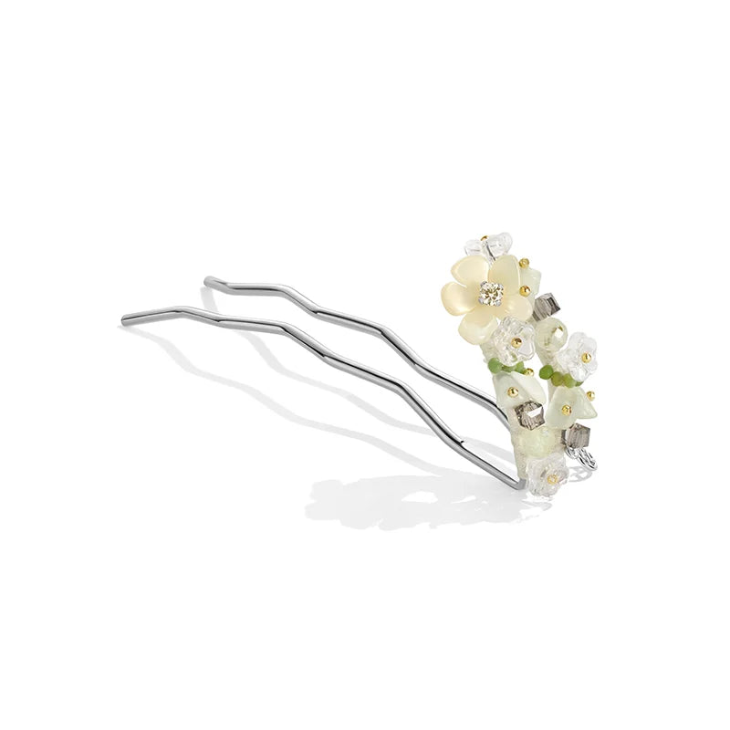 Elegant Jasmine Hair Stick for Women - Handmade Floral Hair Pin for Updos, Buns & Braids - Perfect for Weddings, Parties & Everyday Styling