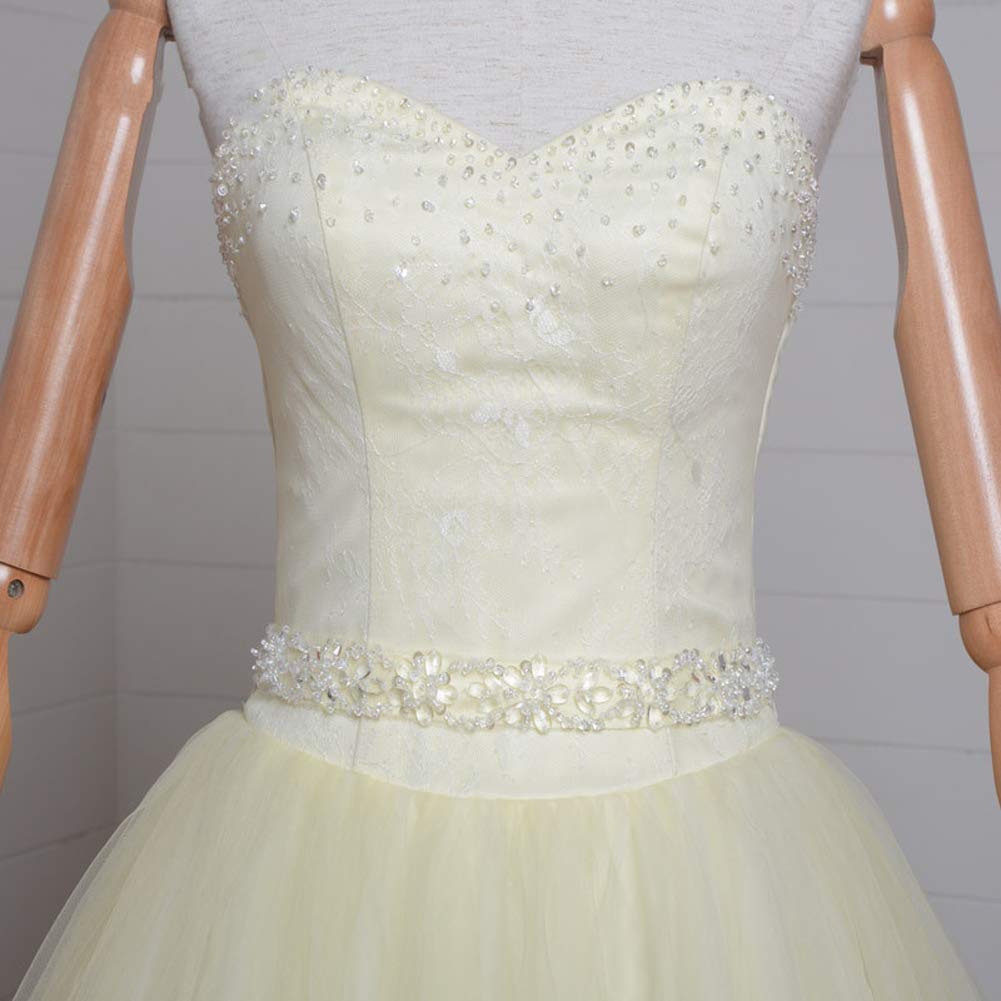 Kivary® Sweetheart Lace and Tulle White Formal Corset Beaded Prom Quinceanera Dresses - Elegant Evening Gown for Homecoming, Wedding, and Special Occasions